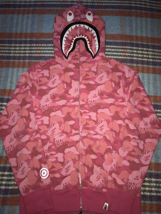 Pink flame bape discount hoodie