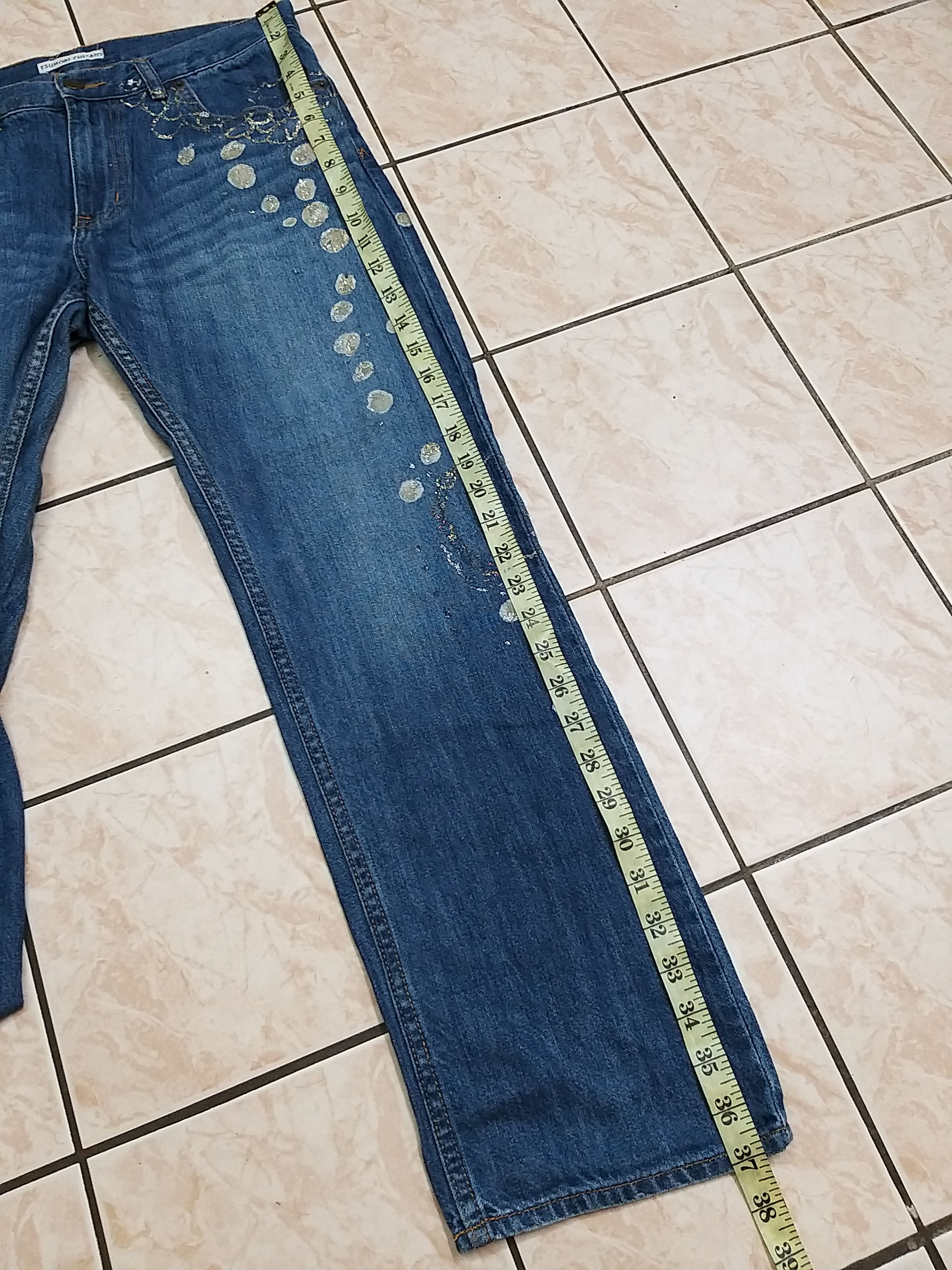 Issey Miyake ICONIC🔥ISSEY MIYAKE TSUMORI CHISATO PRINTED JEANS Size US 31 - 8 Thumbnail