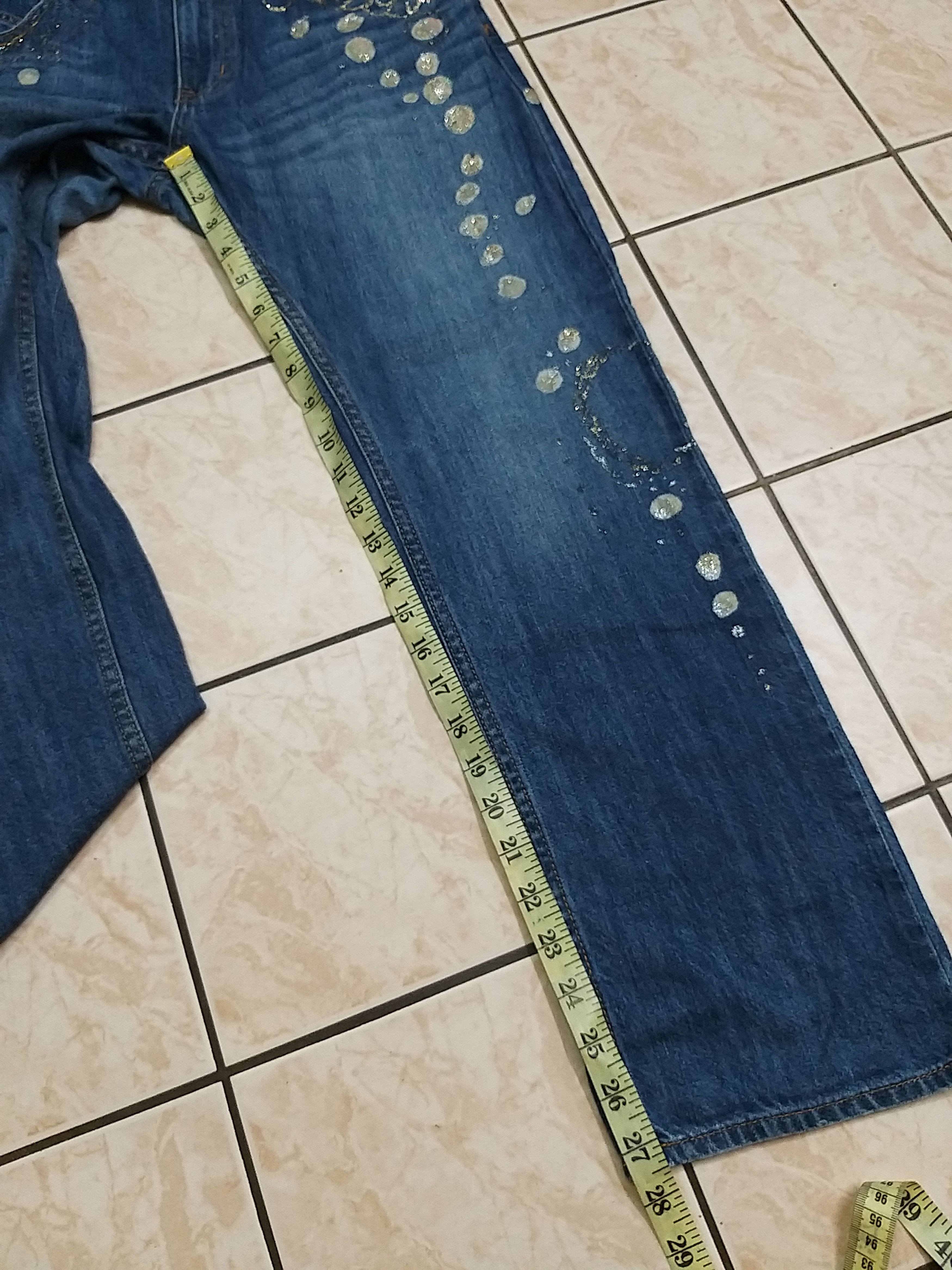 Issey Miyake ICONIC🔥ISSEY MIYAKE TSUMORI CHISATO PRINTED JEANS Size US 31 - 9 Thumbnail