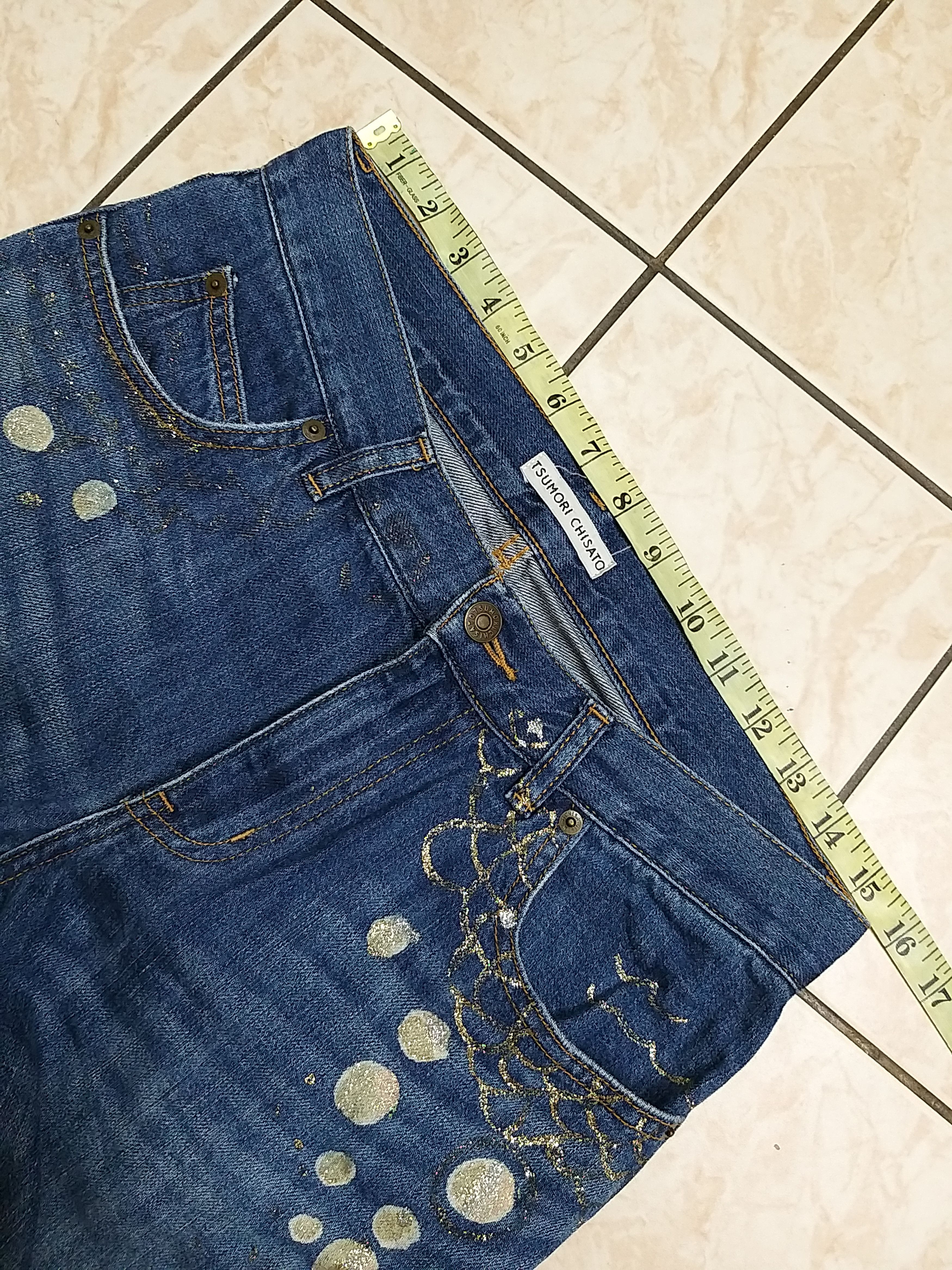 Issey Miyake ICONIC🔥ISSEY MIYAKE TSUMORI CHISATO PRINTED JEANS Size US 31 - 5 Thumbnail