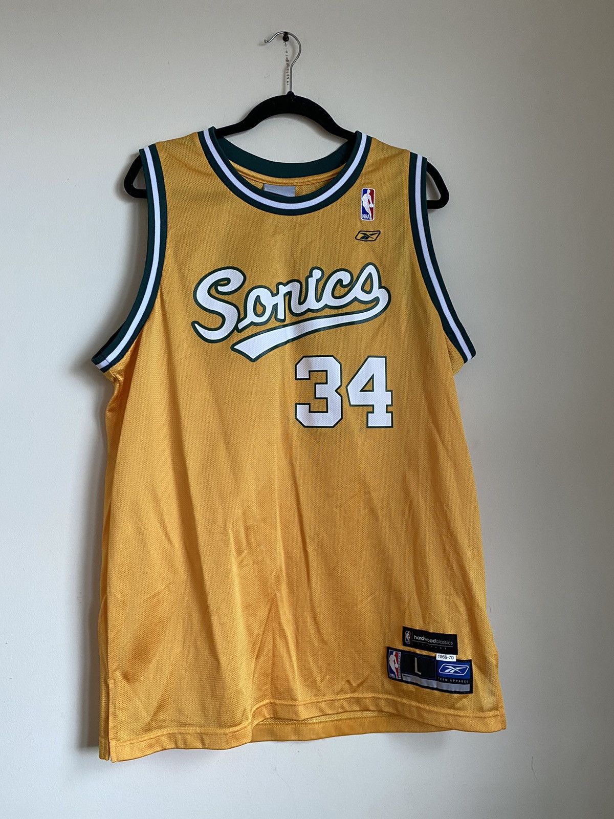 Maillot de basket-ball NBA Seattle Supersonics Ray Allen #34 des années 00 - Jeune L – Rokit