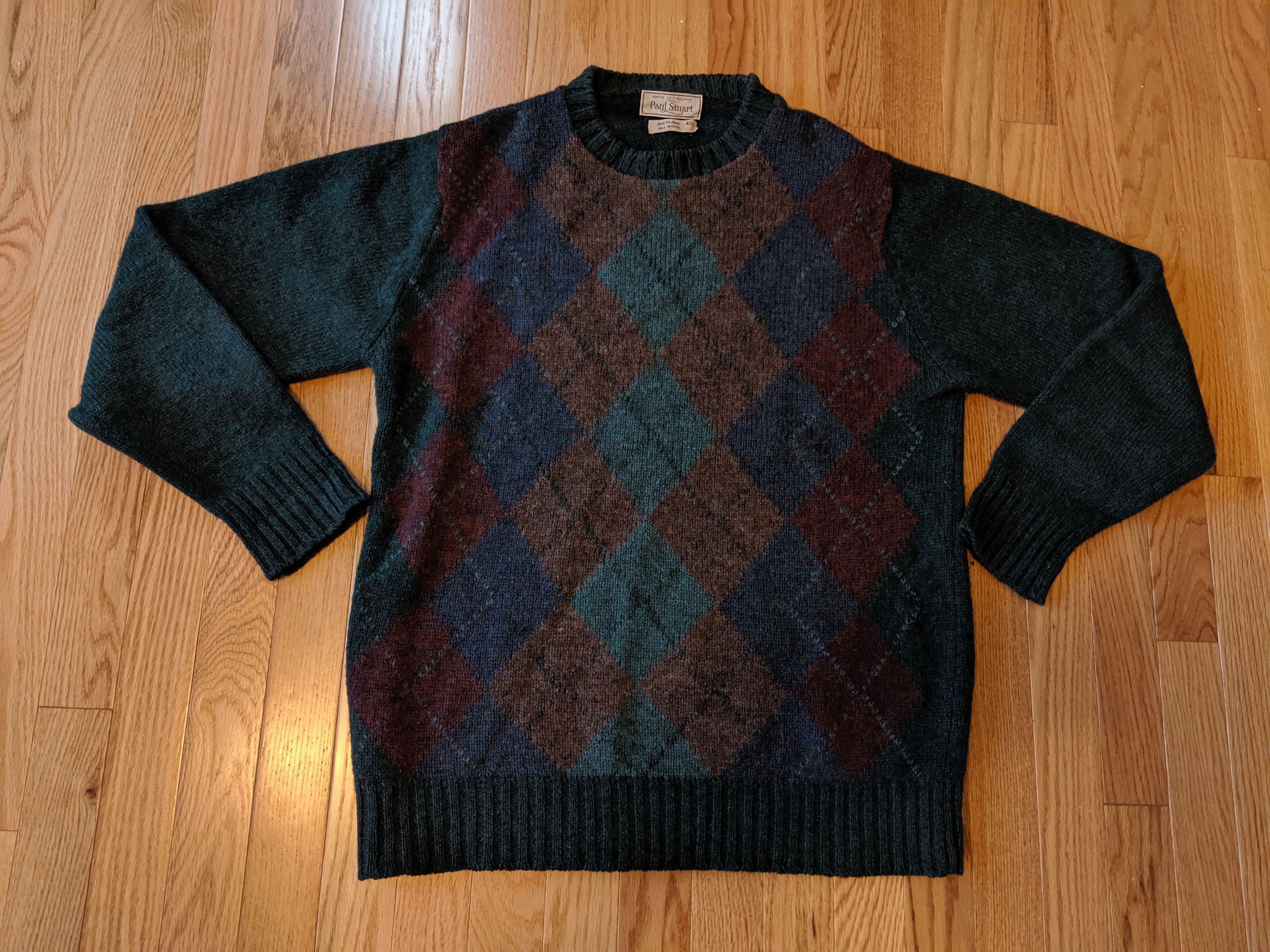 Vintage Vintage Paul Stuart Shetland wool argyle sweater | Grailed