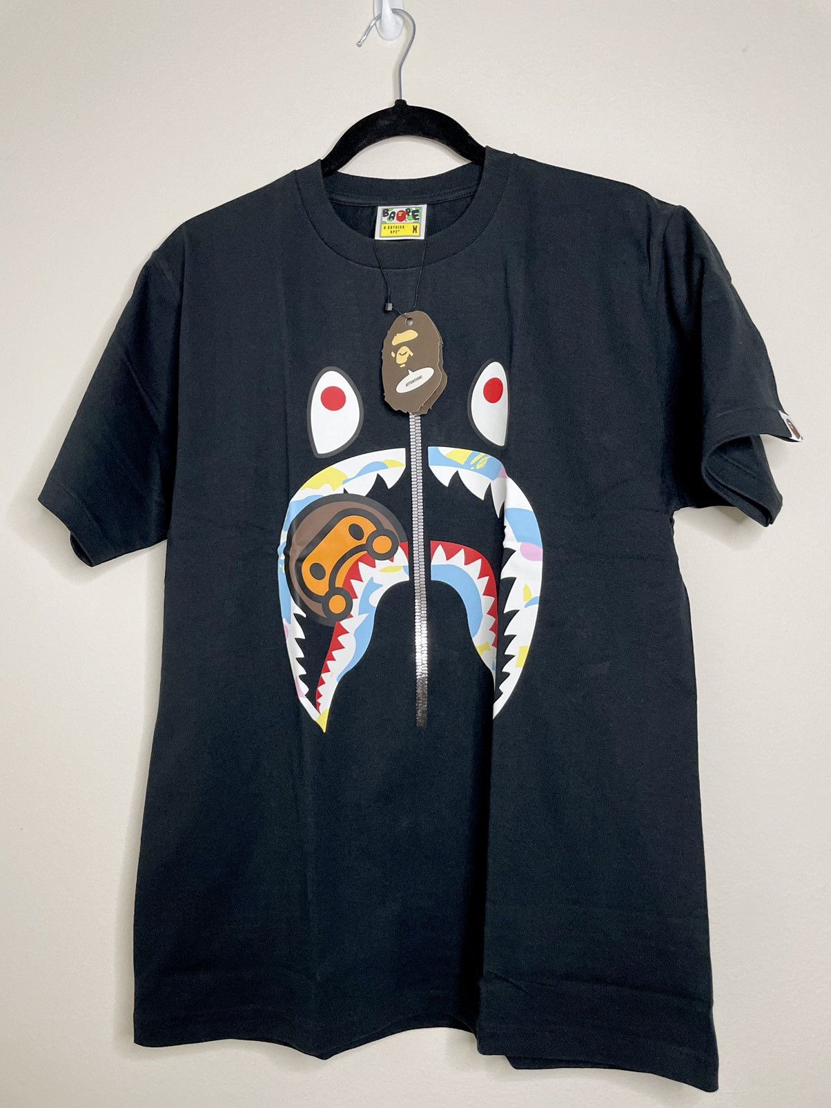 Bape multi camo shark tee hot sale
