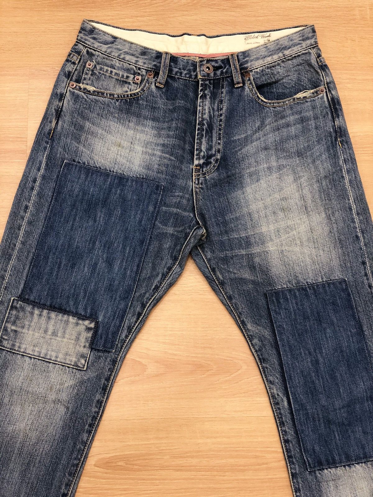 Who Decides War Japanese global work patchwork denim distressed jeans Size US 30 / EU 46 - 2 Thumbnail
