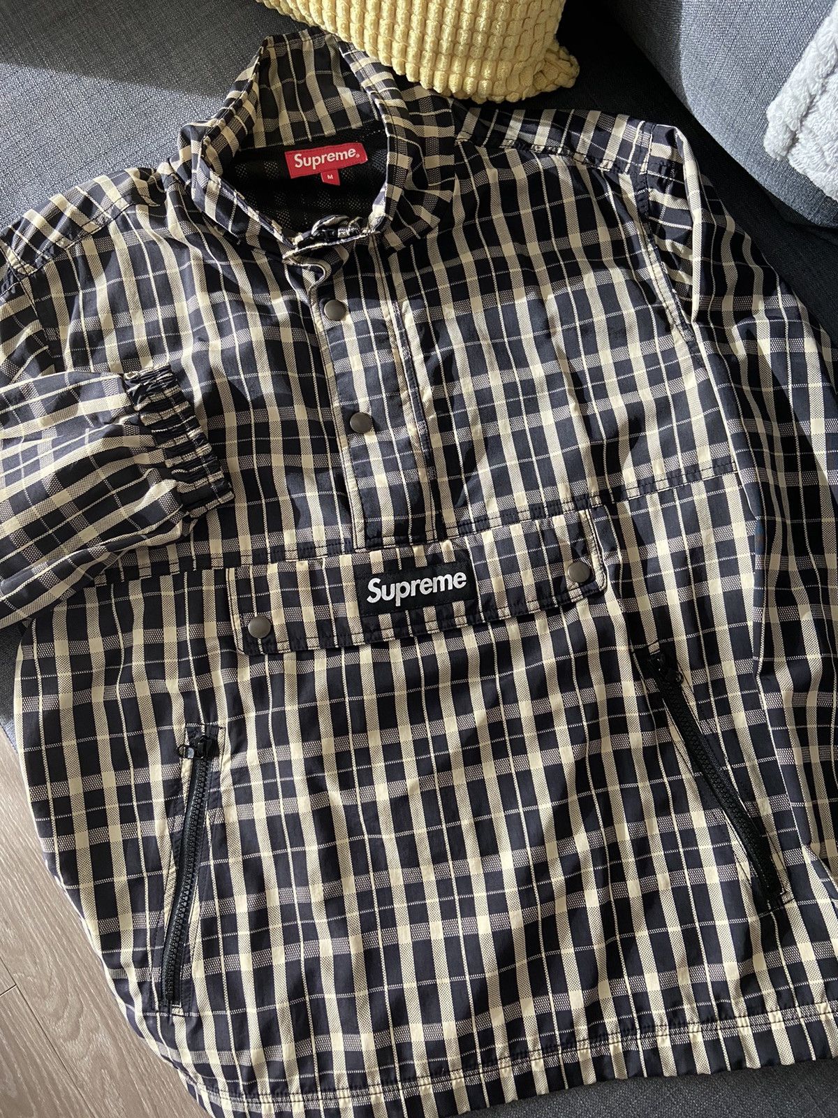 Supreme Supreme Nylon Plaid Pullover Tan | Grailed