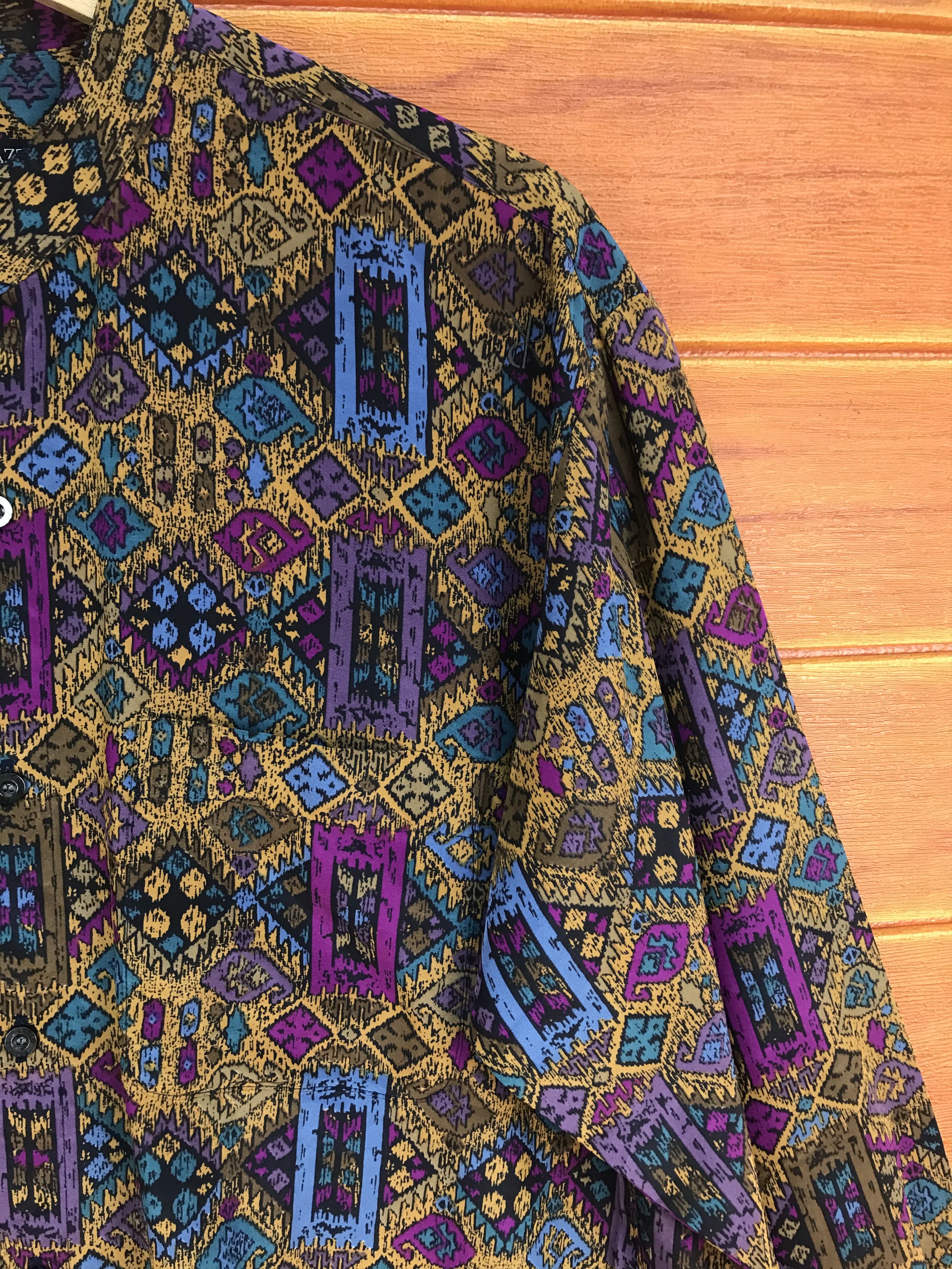 Carlo Palazzi Vintage CARLO PALAZZI Digital Print Native Tribe Shirt Size US M / EU 48-50 / 2 - 3 Thumbnail