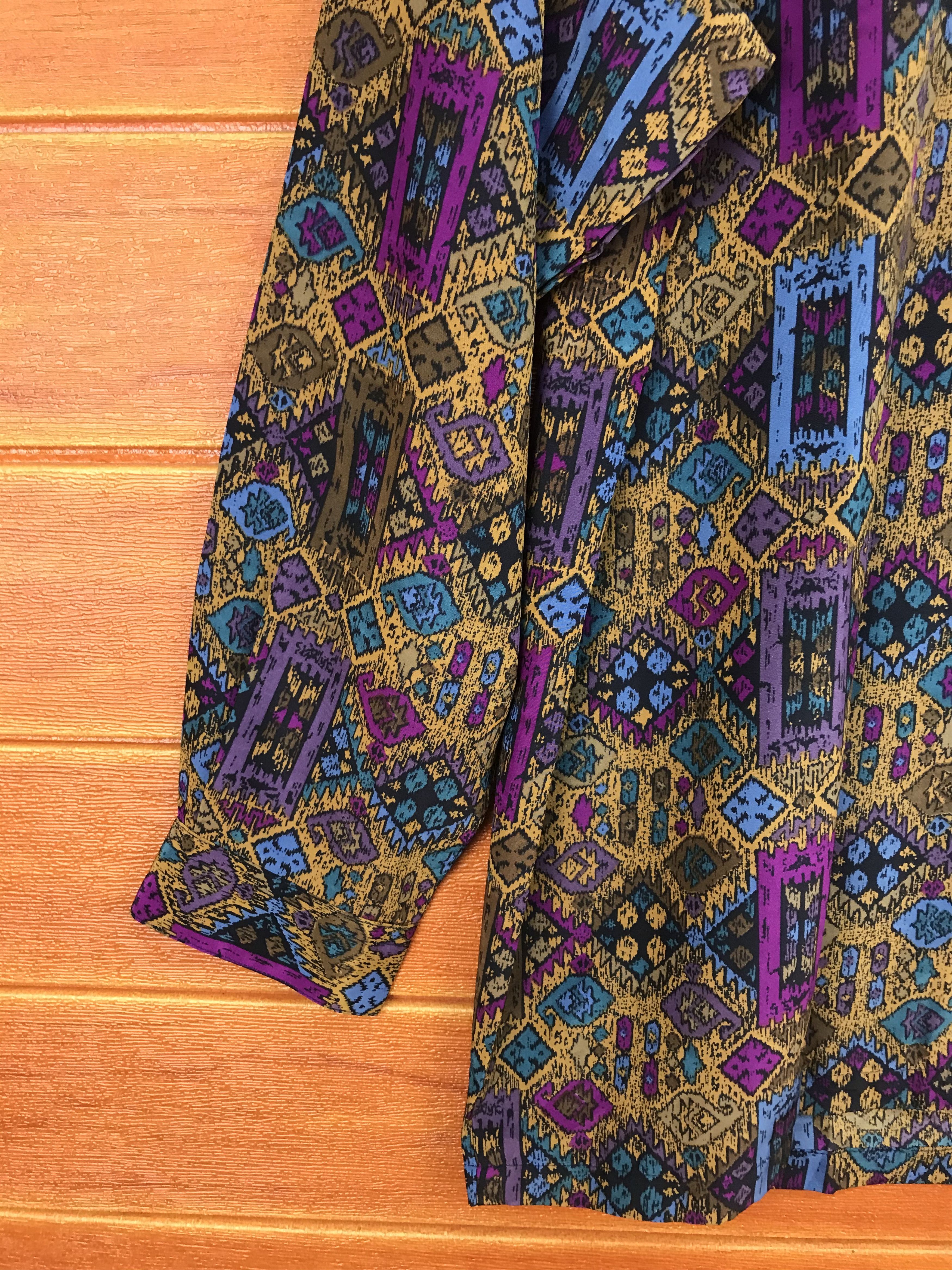 Carlo Palazzi Vintage CARLO PALAZZI Digital Print Native Tribe Shirt Size US M / EU 48-50 / 2 - 4 Thumbnail