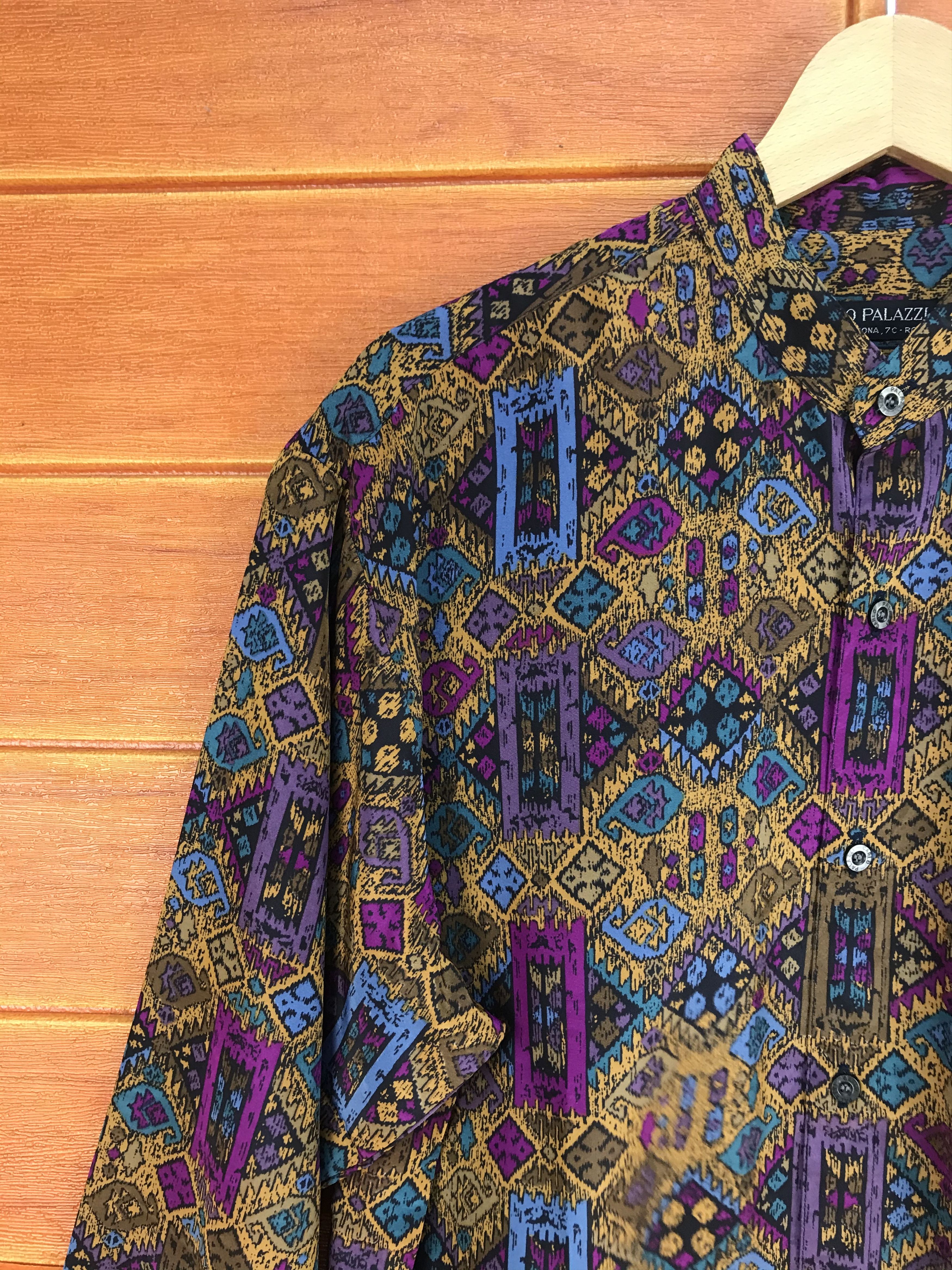 Carlo Palazzi Vintage CARLO PALAZZI Digital Print Native Tribe Shirt Size US M / EU 48-50 / 2 - 2 Thumbnail