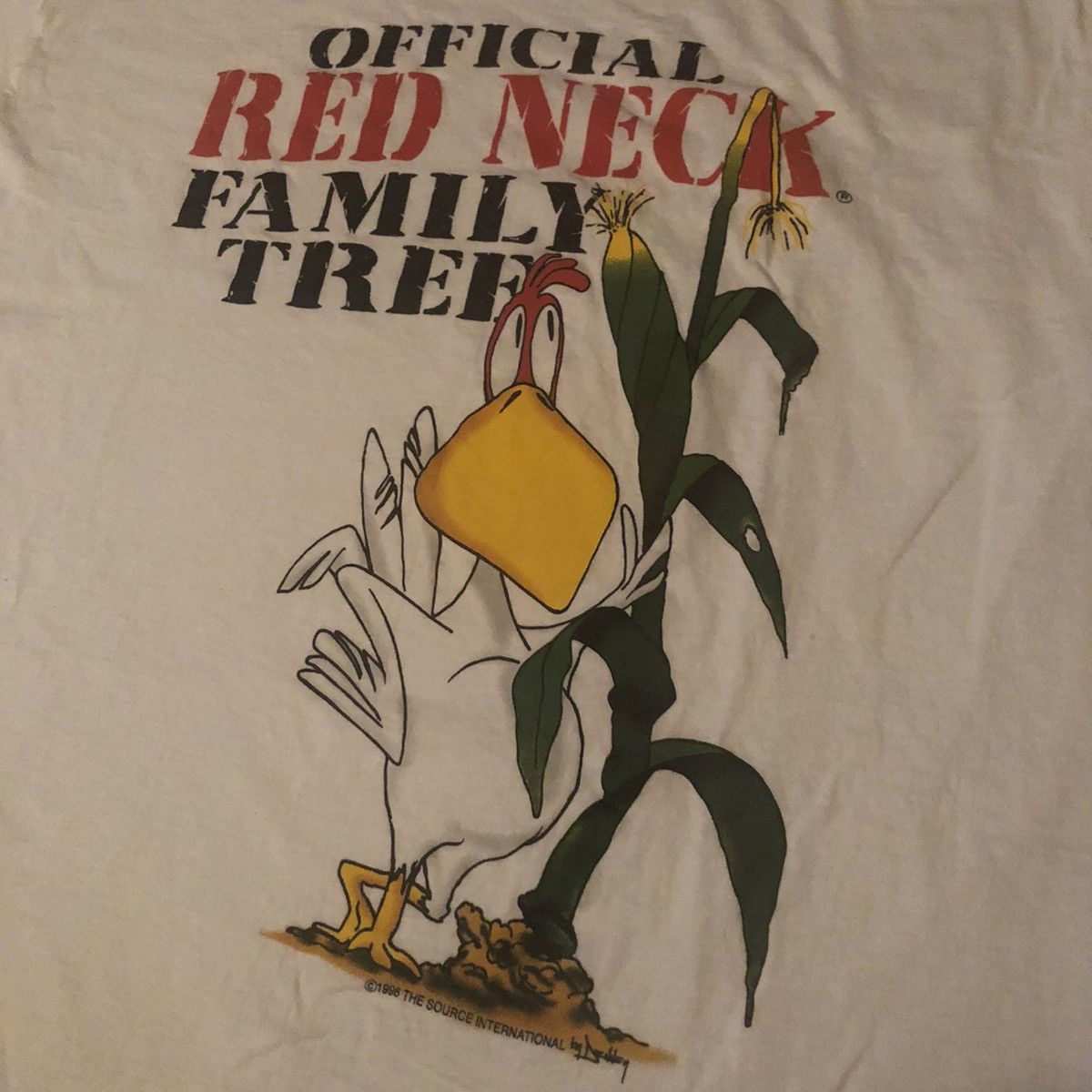 Vintage Vintage 1996 Official Red Neck Family Tree Graphic Comic Tee Size US L / EU 52-54 / 3 - 4 Thumbnail
