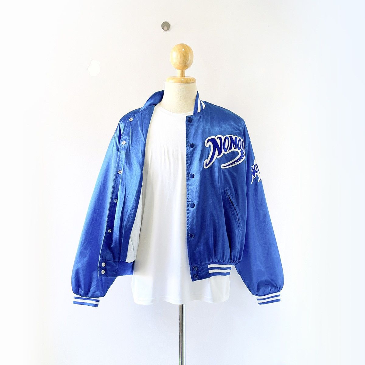 Vintage 90s Hideo Nomo La Dodgers Mlb Baseball Satin Jacket Size L Grailed 8271