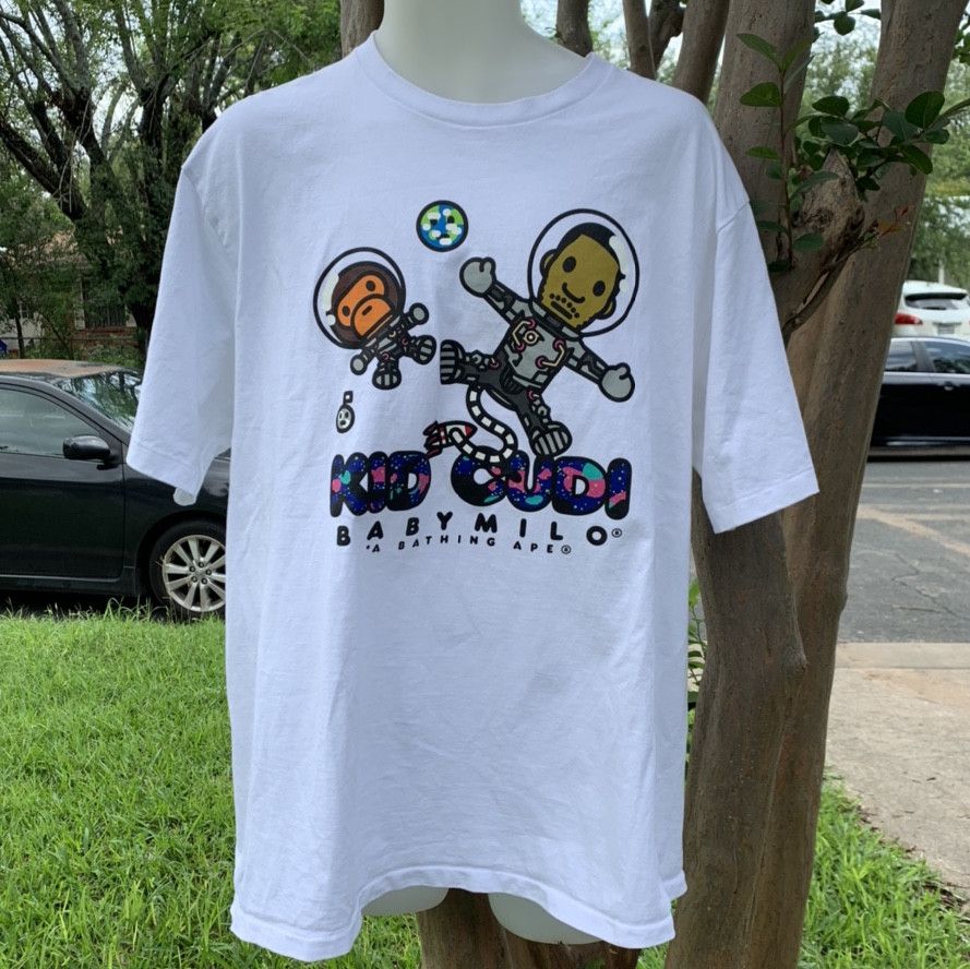 APE BAPE KID CUDI KAWS sta MILO tシャツ L 白
