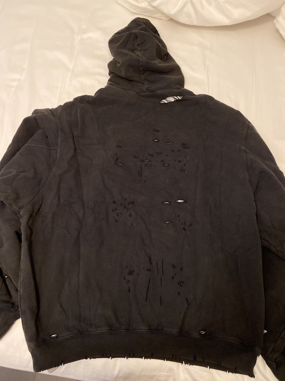 Balenciaga Balenciaga Caps destroyed hoodie black | Grailed Balenciaga Balenciaga Caps destroyed hoodie black | Grailed