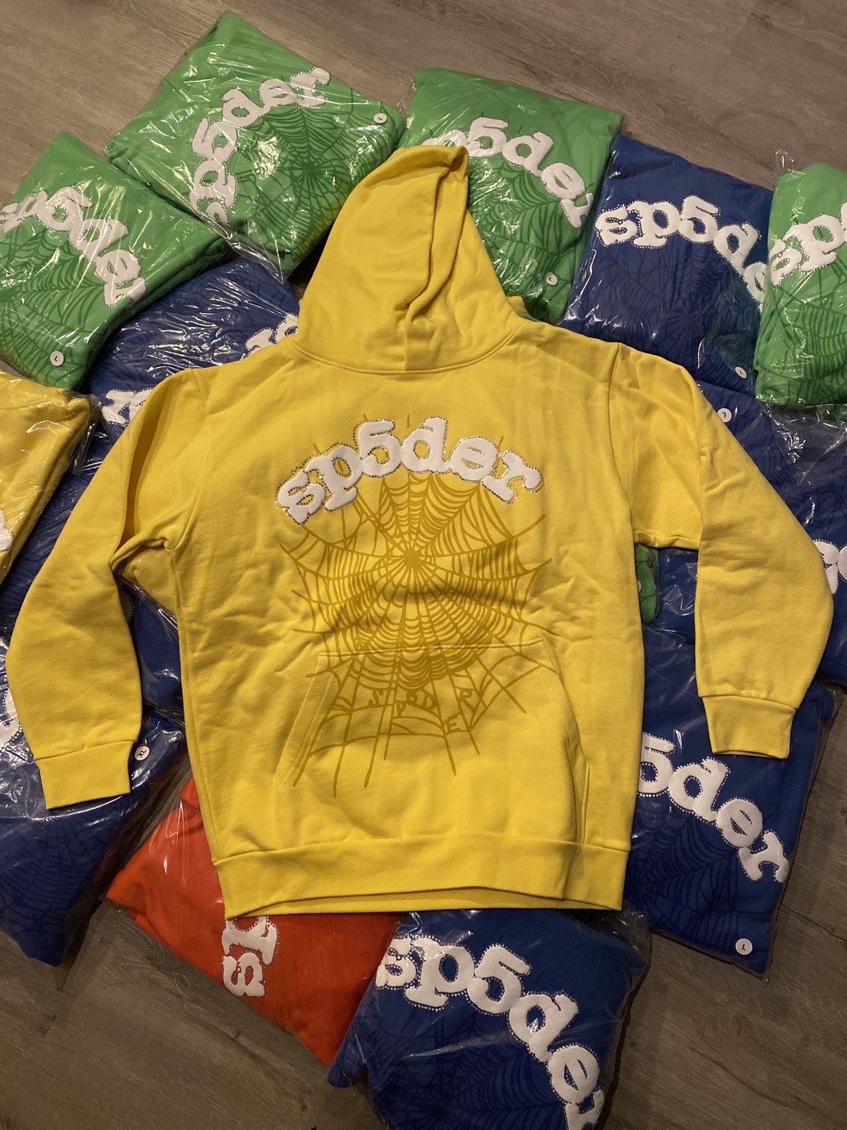 Yellow discount spider hoodie