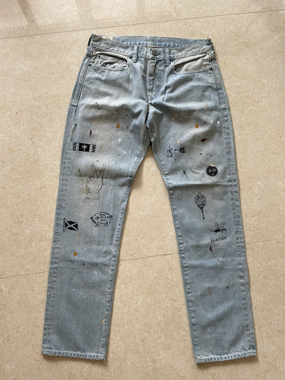 J.Crew Hand print sample 484 denim Size US 32 / EU 48 - 1 Thumbnail