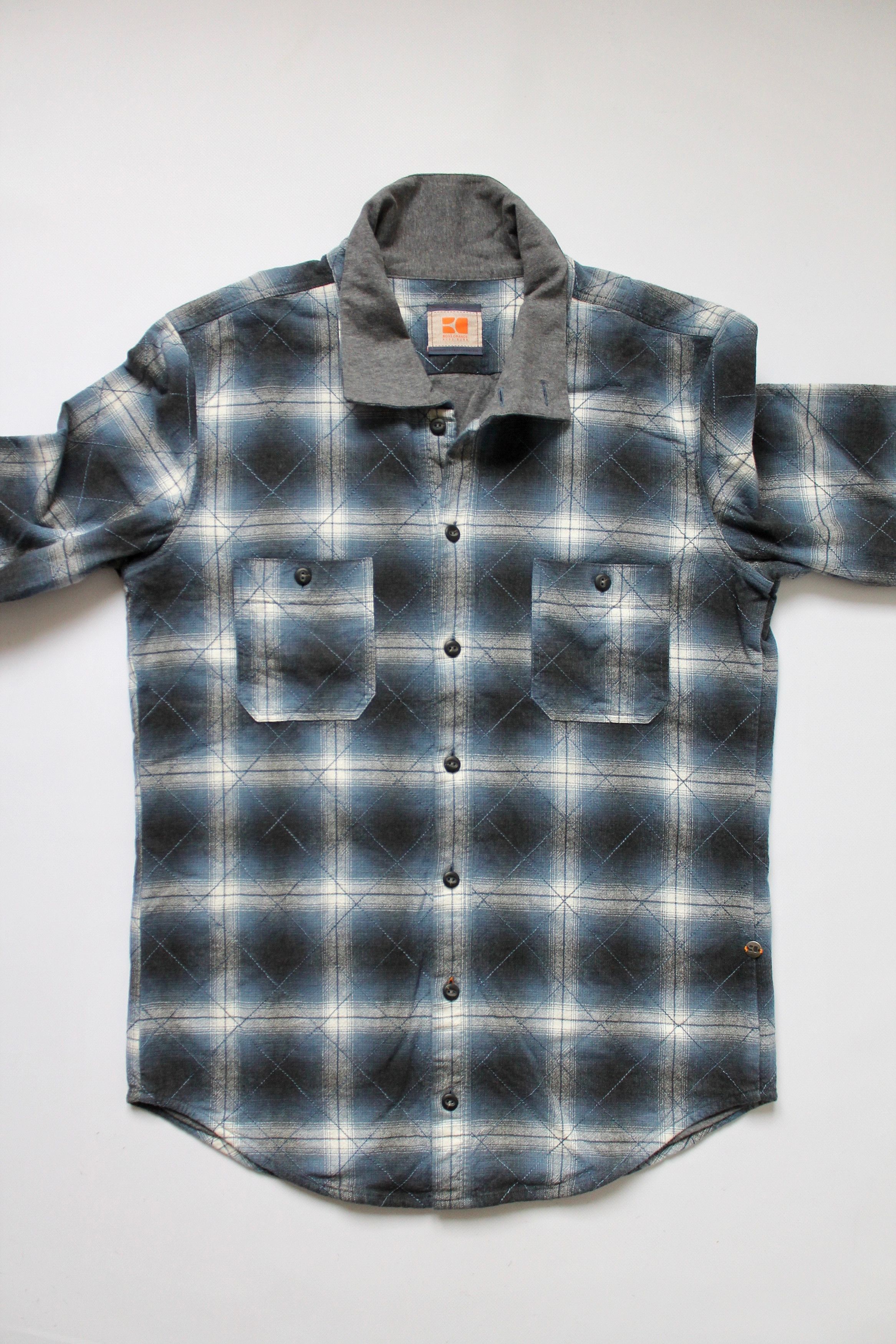 Hugo Boss HUGO BOSS Orange Overshirt 2 Layer Plaid patch Size US M / EU 48-50 / 2 - 4 Thumbnail