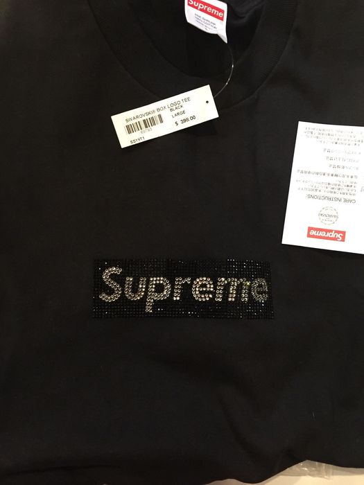 Supreme swarovski black outlet tee