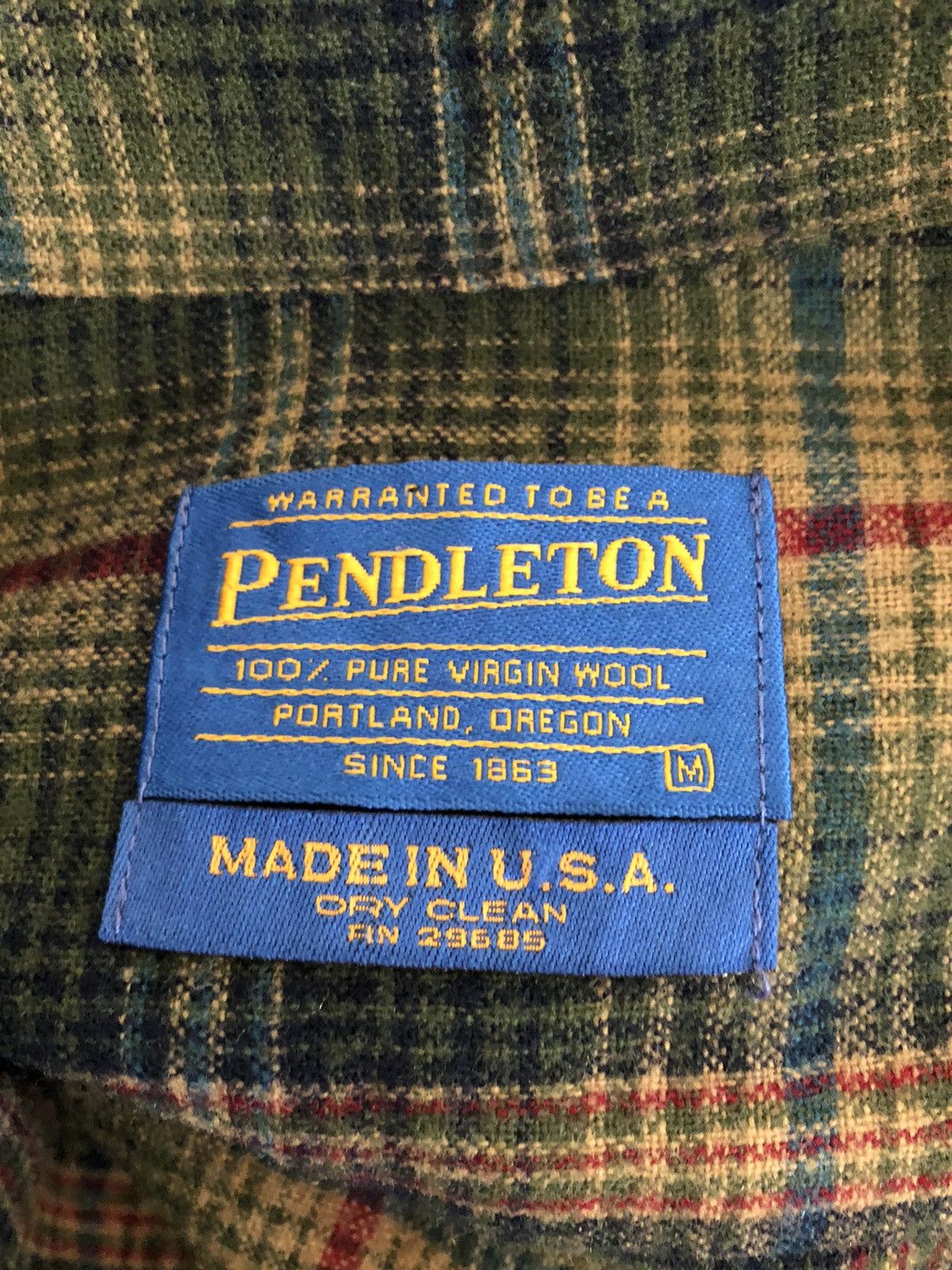 Pendleton Vintage Pendleton Usa Plaid Wool Pull Over Flannel Shirt Size US M / EU 48-50 / 2 - 12 Thumbnail