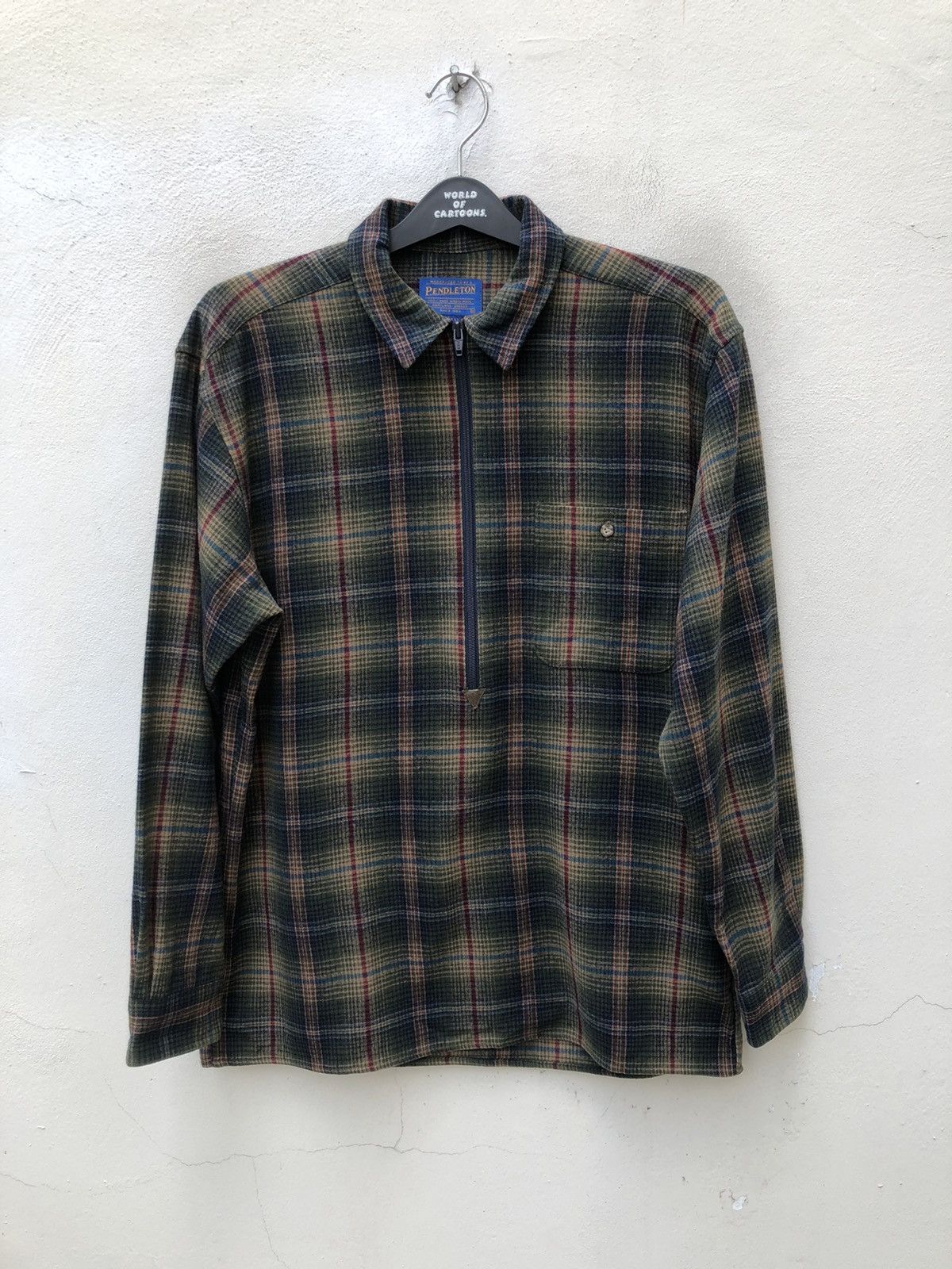 Pendleton Vintage Pendleton Usa Plaid Wool Pull Over Flannel Shirt Size US M / EU 48-50 / 2 - 1 Thumbnail