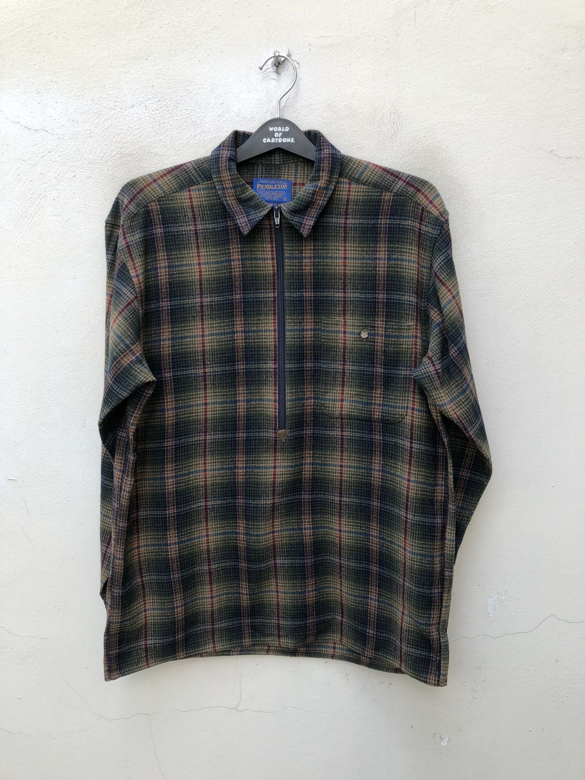 Pendleton Vintage Pendleton Usa Plaid Wool Pull Over Flannel Shirt Size US M / EU 48-50 / 2 - 3 Thumbnail