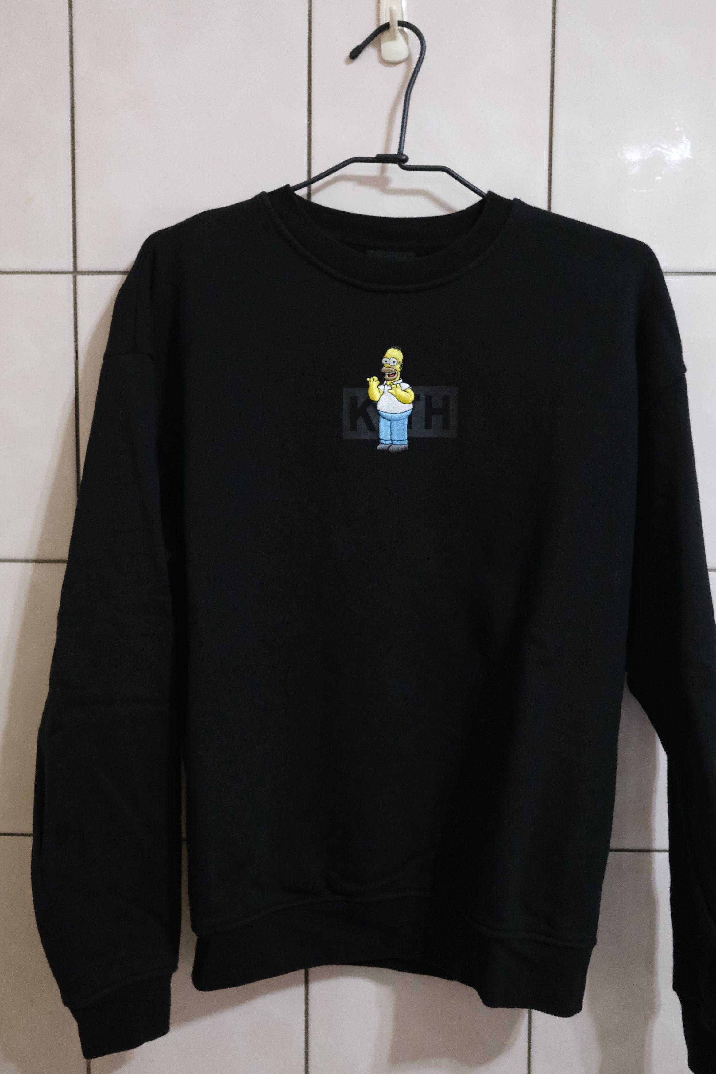 Kith Kith x The Simpsons Homer Box Logo Crewneck Black | Grailed 
