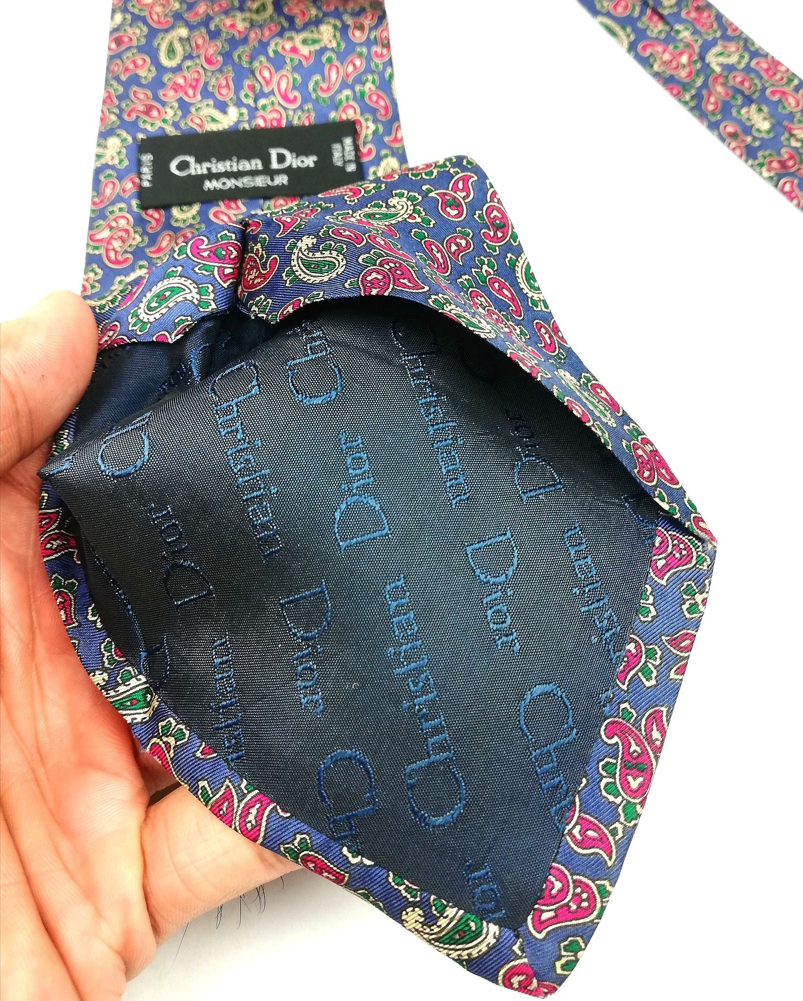 Christian Dior Monsieur Authentic Christian Dior Monsieur Paisley Design Silk Tie Size ONE SIZE - 4 Thumbnail