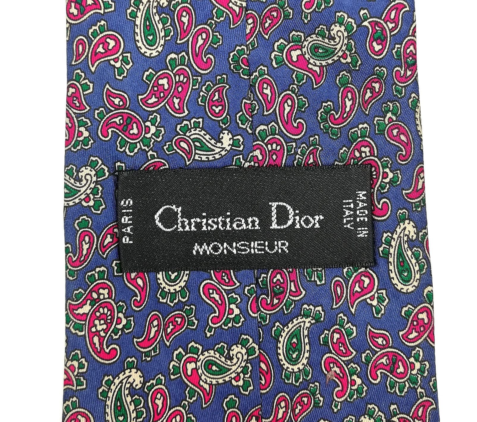 Christian Dior Monsieur Authentic Christian Dior Monsieur Paisley Design Silk Tie Size ONE SIZE - 6 Thumbnail