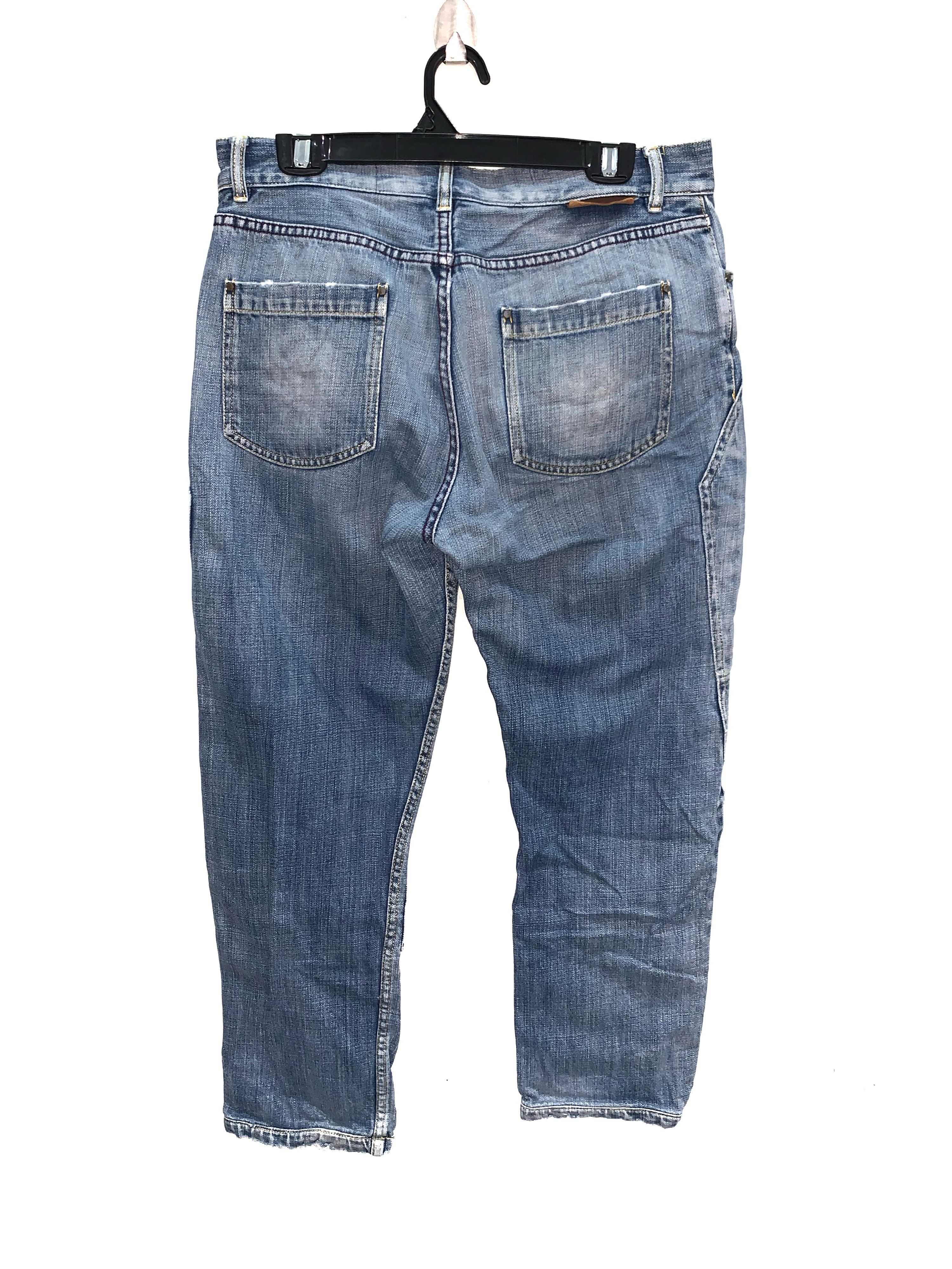 Vintage Double Knee Distressed Denim Pant Size US 33 - 2 Thumbnail