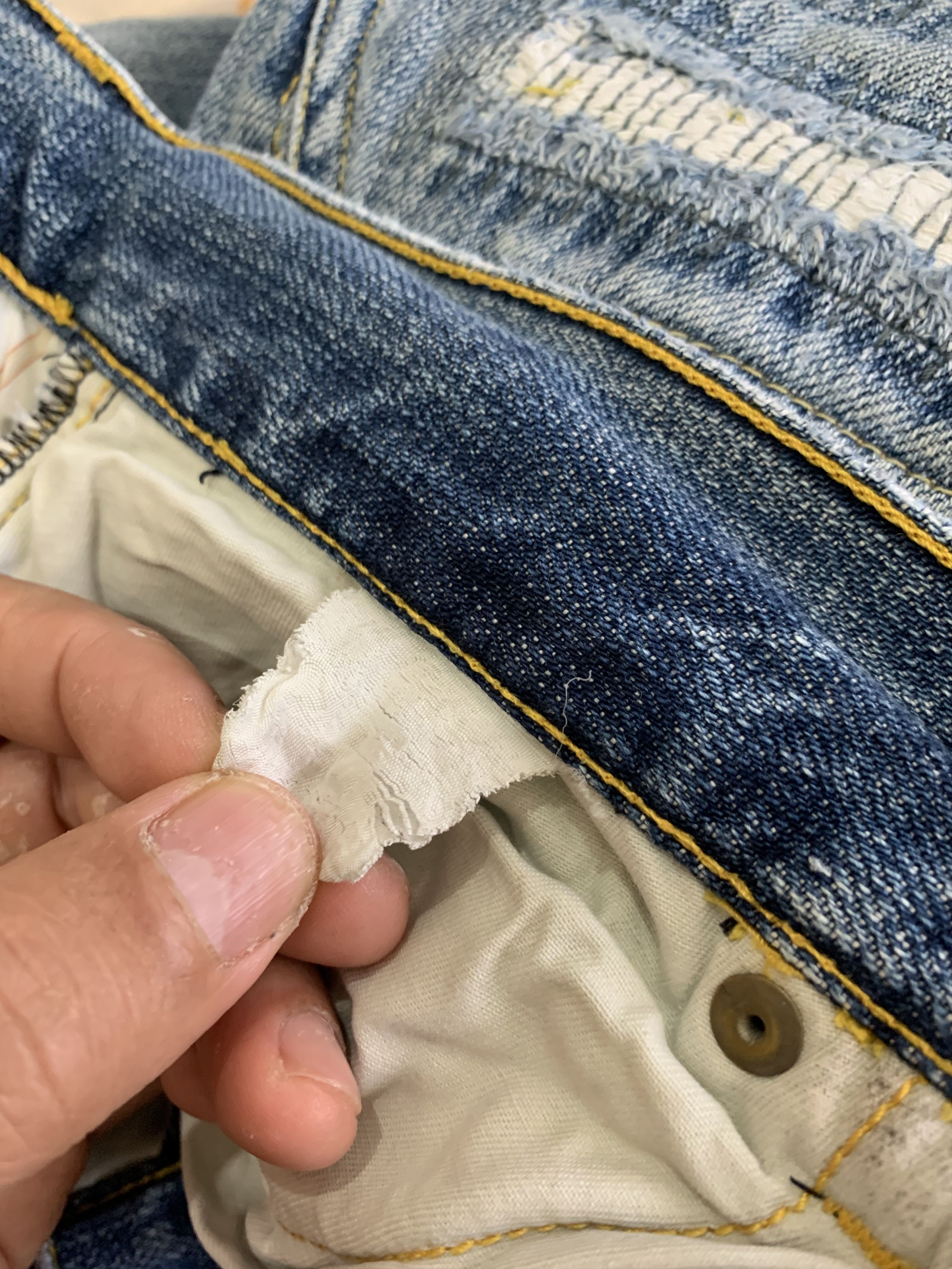 Vintage Double Knee Distressed Denim Pant Size US 33 - 6 Thumbnail