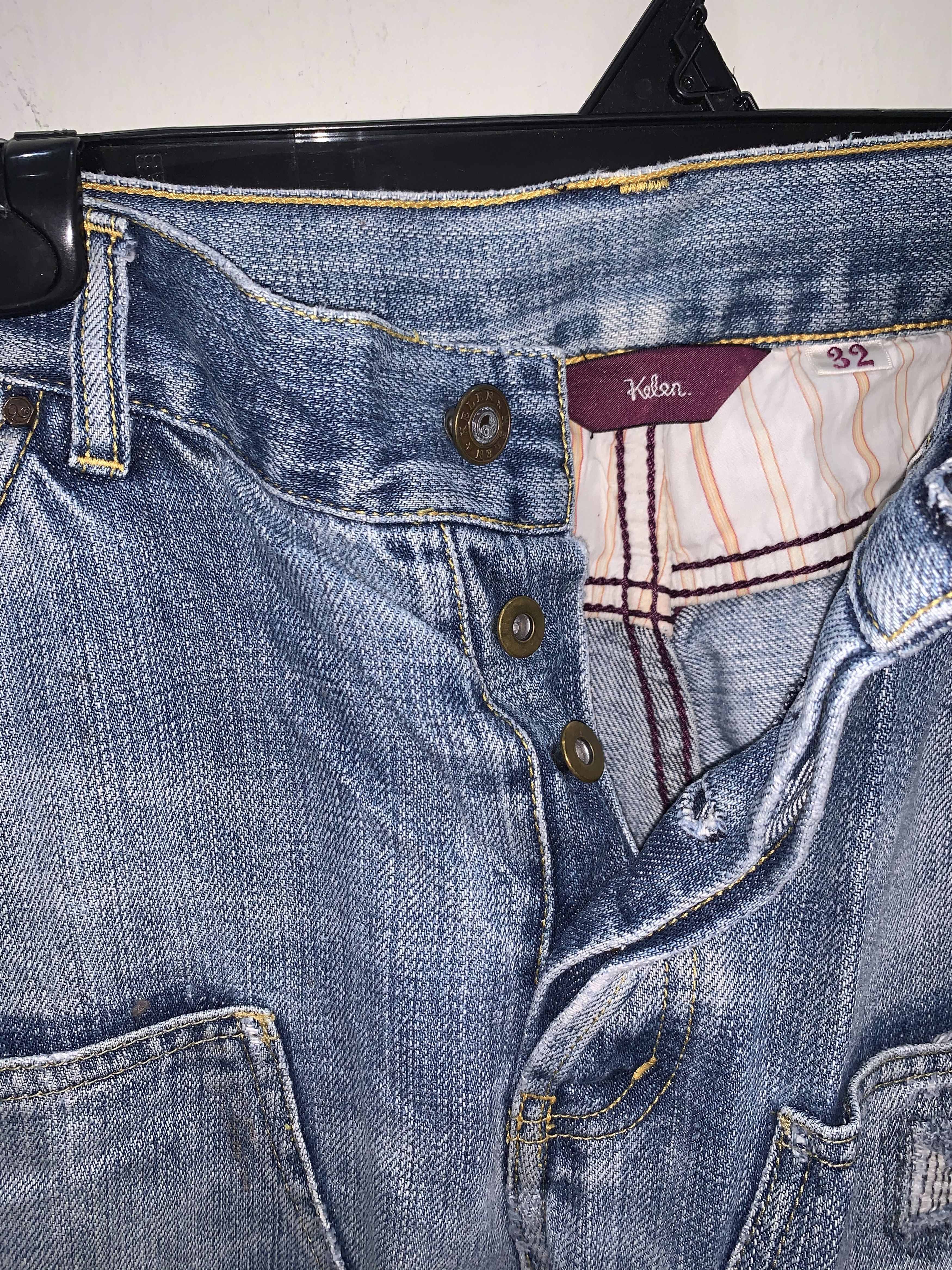 Vintage Double Knee Distressed Denim Pant Size US 33 - 4 Thumbnail