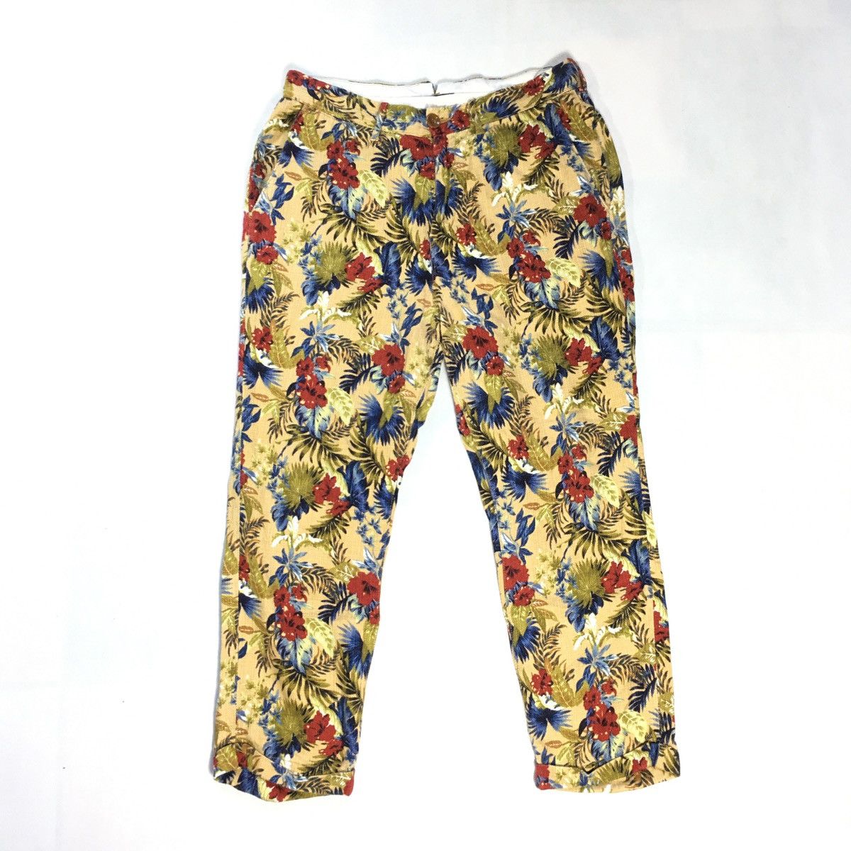 Japanese Brand × RAGEBLUE Rageblue Cotton Hemp Blend Cropped Floral Pant Size US 32 / EU 48 - 1 Thumbnail
