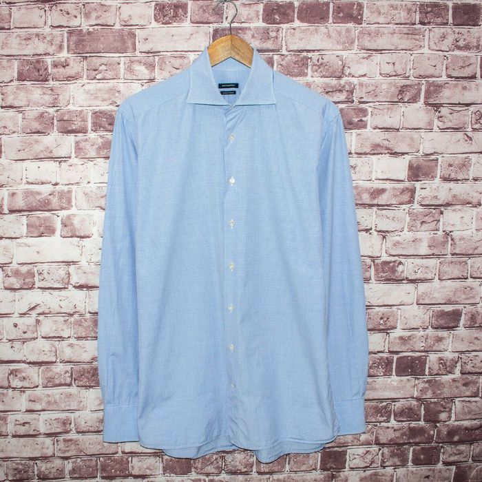 Suitsupply Men's Button Front Dress Shirt Cotton Linen Grailed