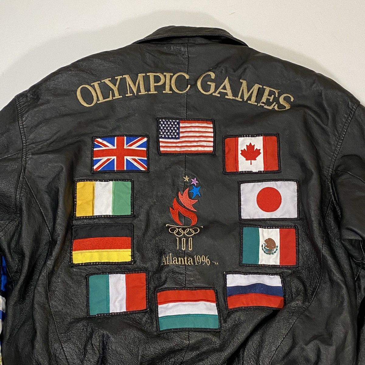 USA Olympics × Vintage 96’ USA Olympics Olympic Games Flags Leather Jacket Size US M / EU 48-50 / 2 - 2 Thumbnail