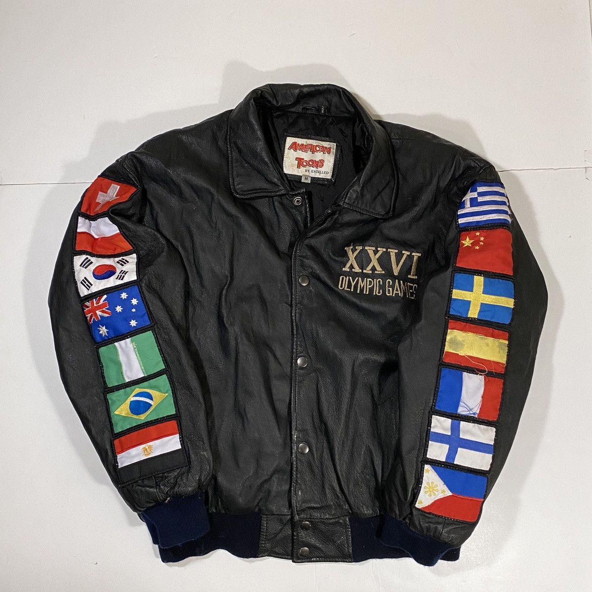 USA Olympics × Vintage 96’ USA Olympics Olympic Games Flags Leather Jacket Size US M / EU 48-50 / 2 - 3 Thumbnail