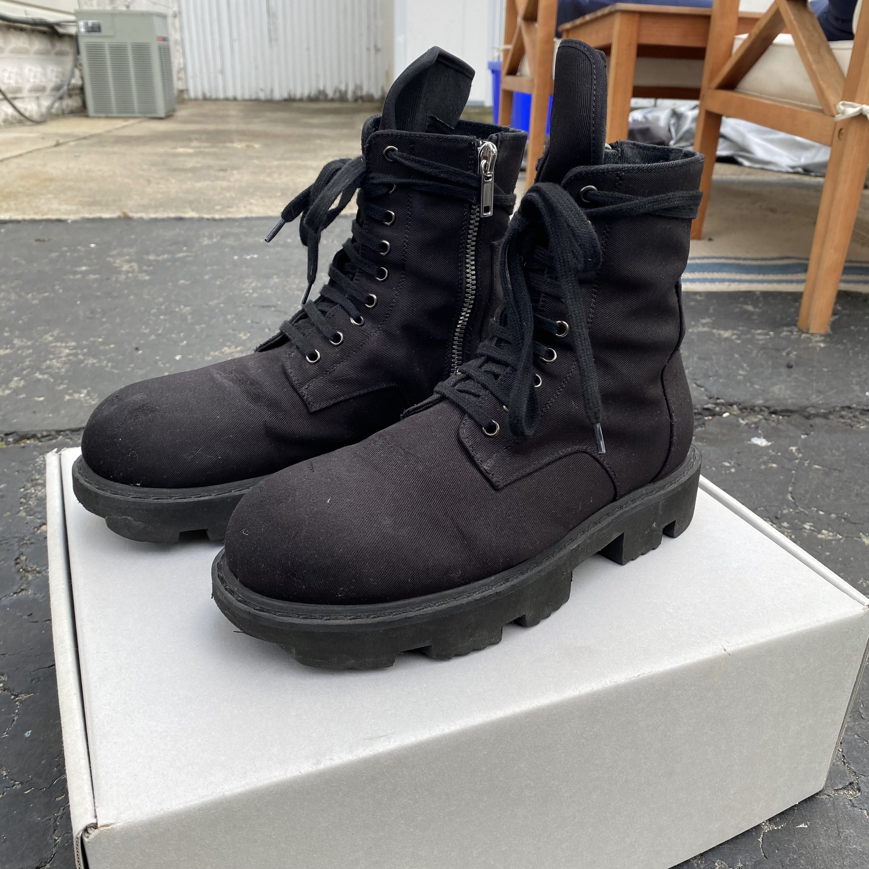 Rick Owens Drkshdw Rick Owens Black Megatooth Lace-Up Boots | Grailed