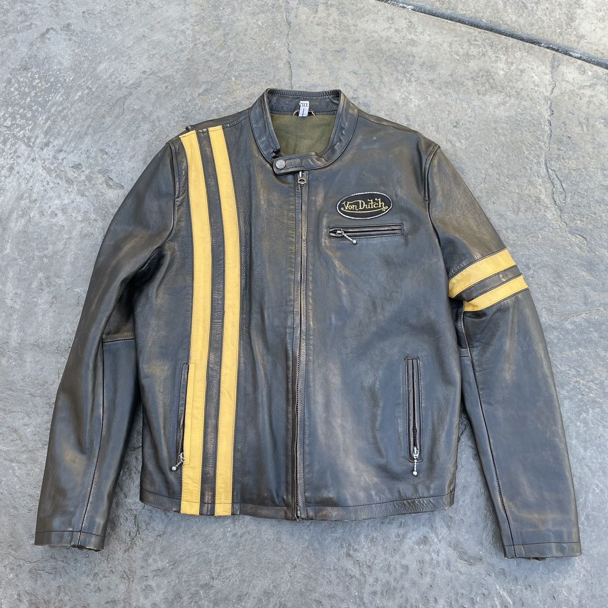 ジャケット・アウター muiVintage Von Dutch Leather Jacket Leather jacket VON DUTCH Black size XL International in