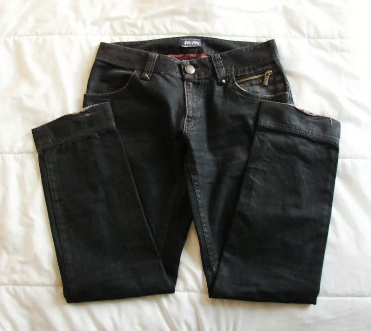 Vintage Jean Paul Gaultier Black Waxed Denim Jeans 32W