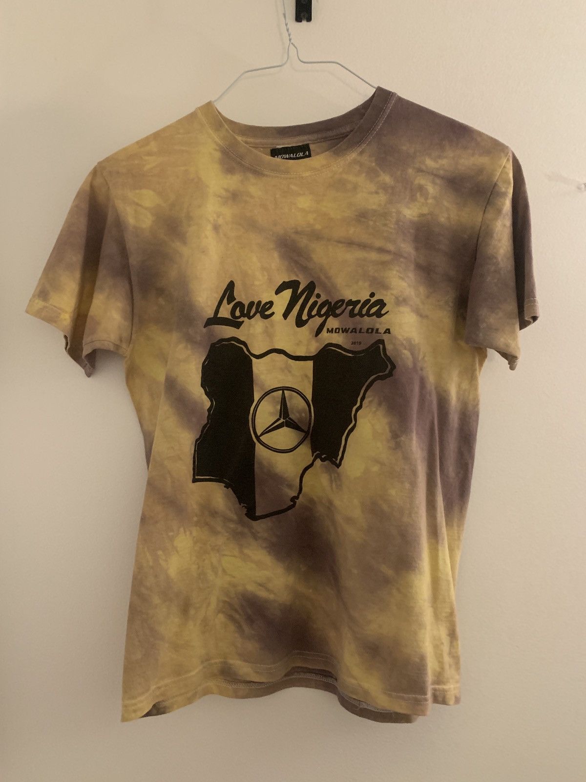 Mowalola Yellow love Nigeria t shirt tie dye | Grailed