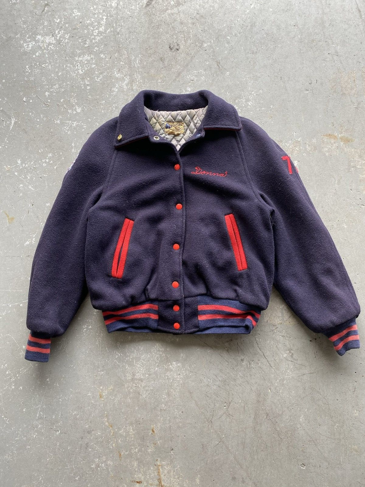 Vintage 1977 “Donna” Varsity Cheerleading Jacket - Size 34 (XS) Size US XS / EU 42 / 0 - 2 Thumbnail