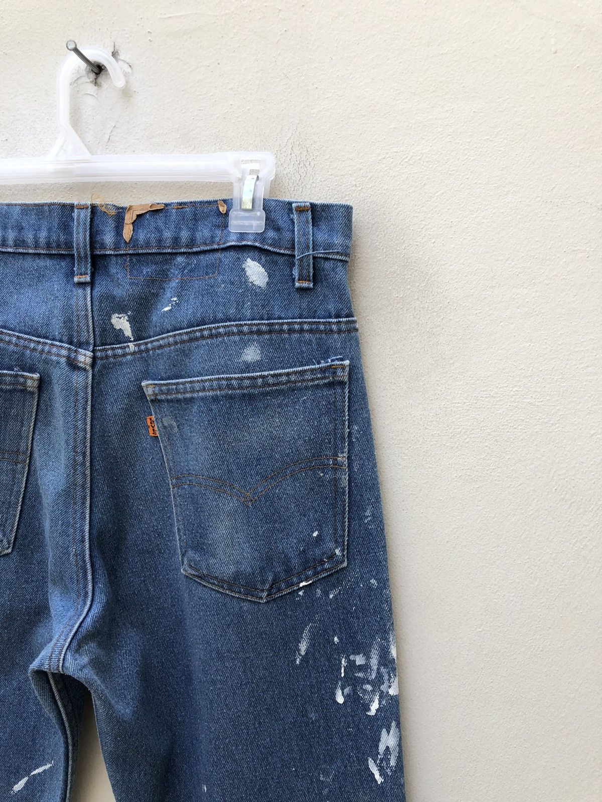 Levi's × Vintage 70s 80s Levi’s Orange Tab Released Hem Painter Denim Flare Size US 32 / EU 48 - 20 Thumbnail