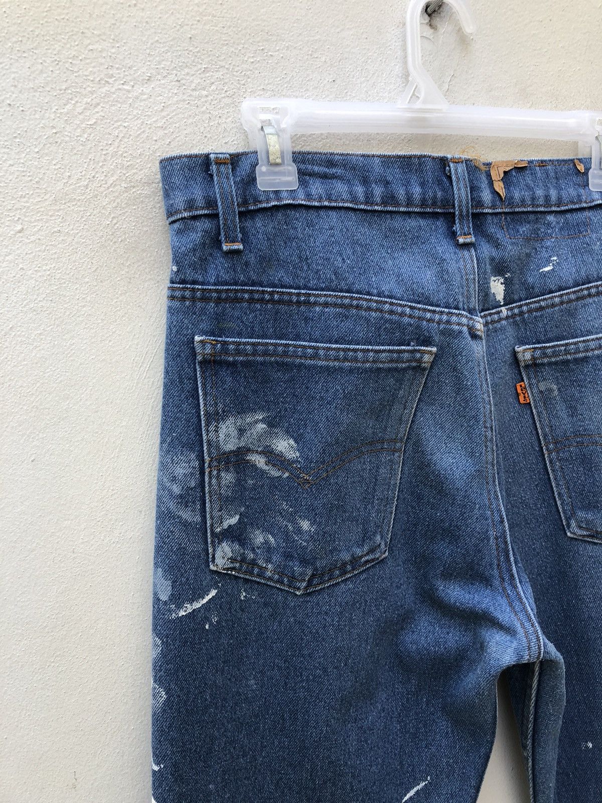Levi's × Vintage 70s 80s Levi’s Orange Tab Released Hem Painter Denim Flare Size US 32 / EU 48 - 17 Thumbnail