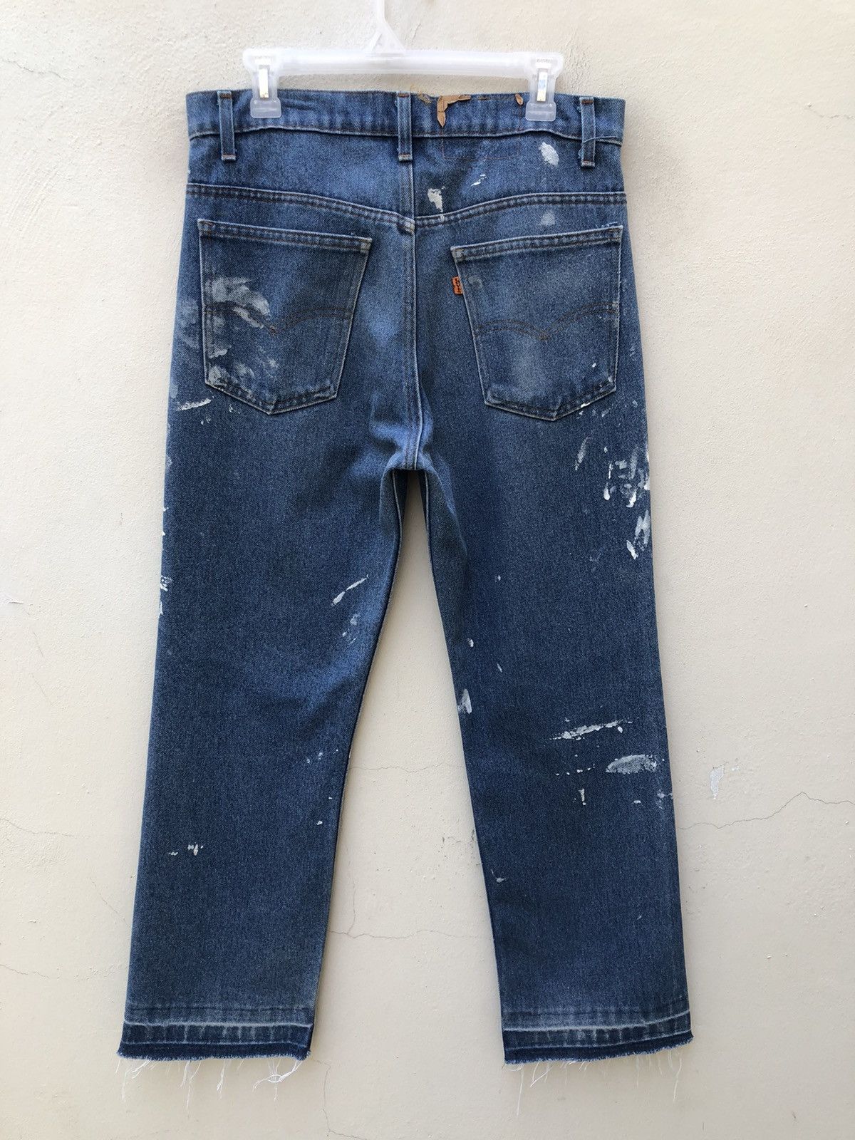 Levi's × Vintage 70s 80s Levi’s Orange Tab Released Hem Painter Denim Flare Size US 32 / EU 48 - 15 Thumbnail