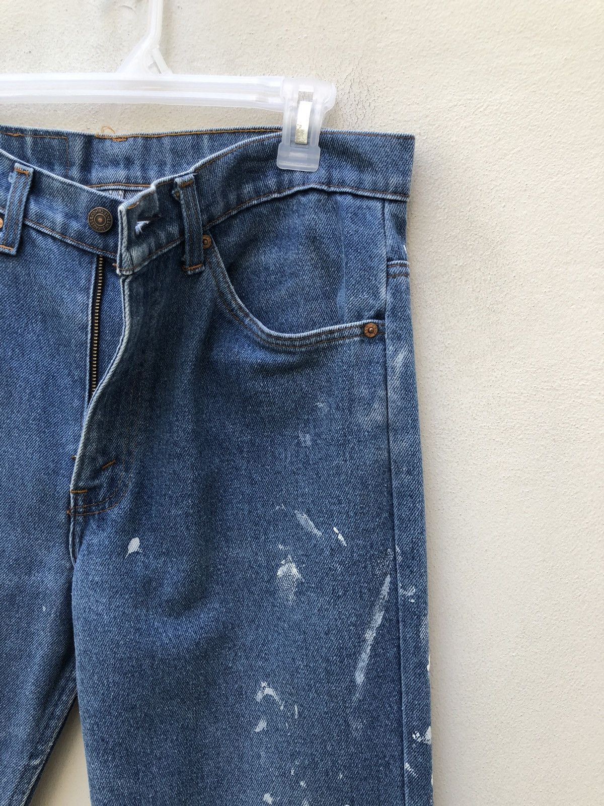 Levi's × Vintage 70s 80s Levi’s Orange Tab Released Hem Painter Denim Flare Size US 32 / EU 48 - 11 Thumbnail