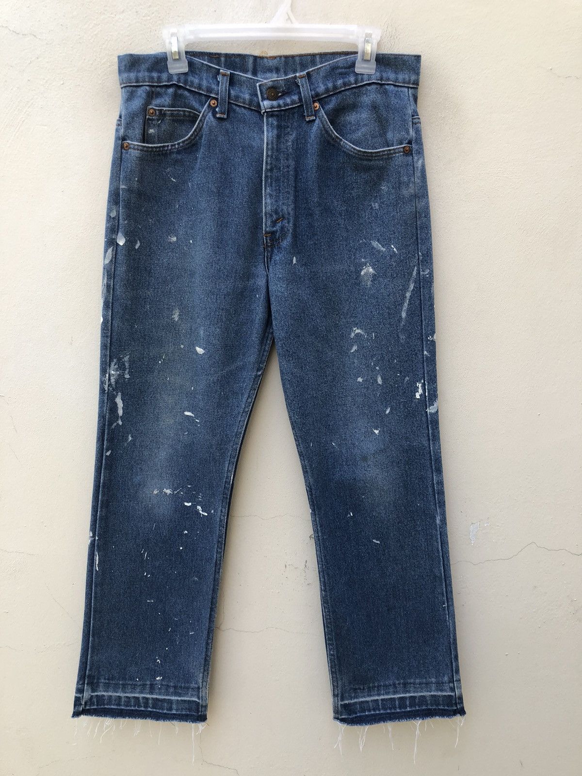 Levi's × Vintage 70s 80s Levi’s Orange Tab Released Hem Painter Denim Flare Size US 32 / EU 48 - 6 Thumbnail