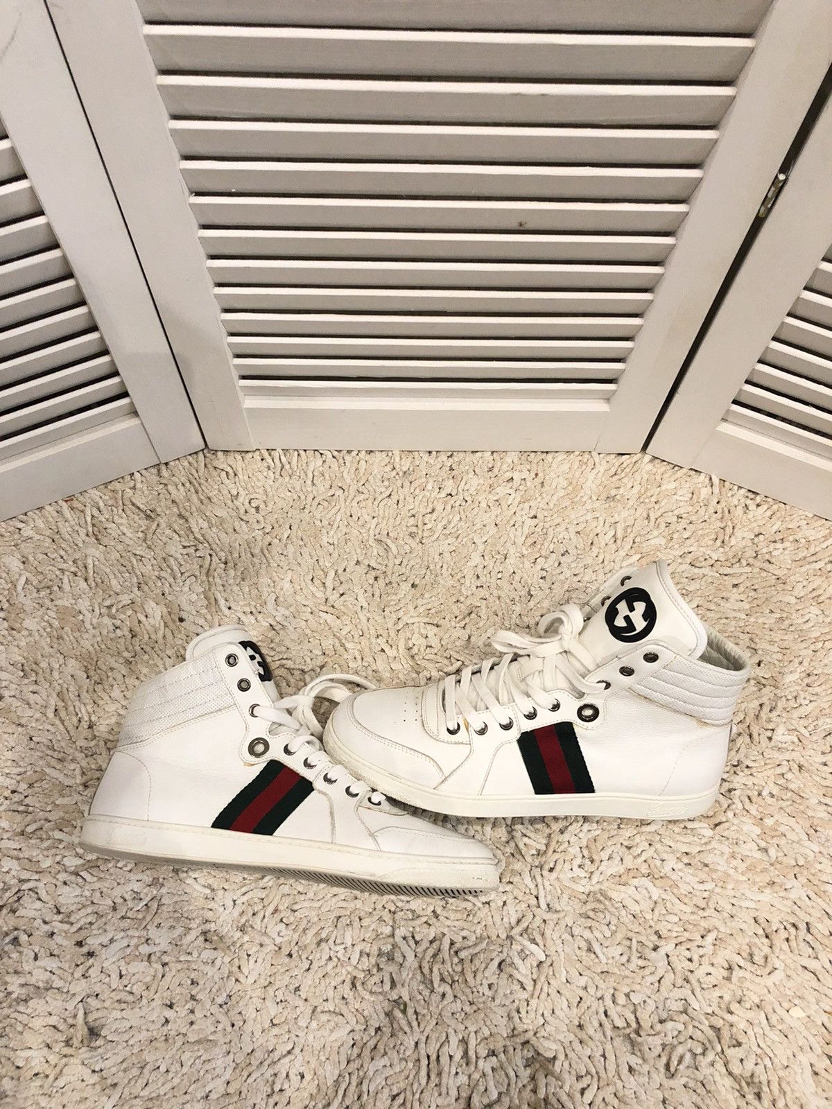 Gucci Gucci Leather High Top Sneaker White 221825 Size 8 9.5 US Grailed