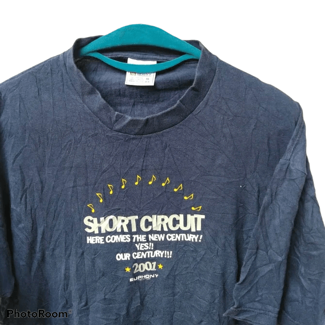 Band Tees 90s EUPHONY RECORDS ROCK&ROLL LABEL SHORT CIRCUIT Size US XL / EU 56 / 4 - 2 Thumbnail