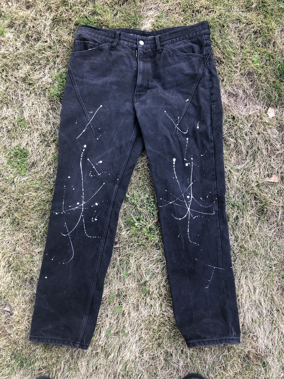 Atmos × Number (N)ine Black x White SPLATTER DENIM jeans number nine ...