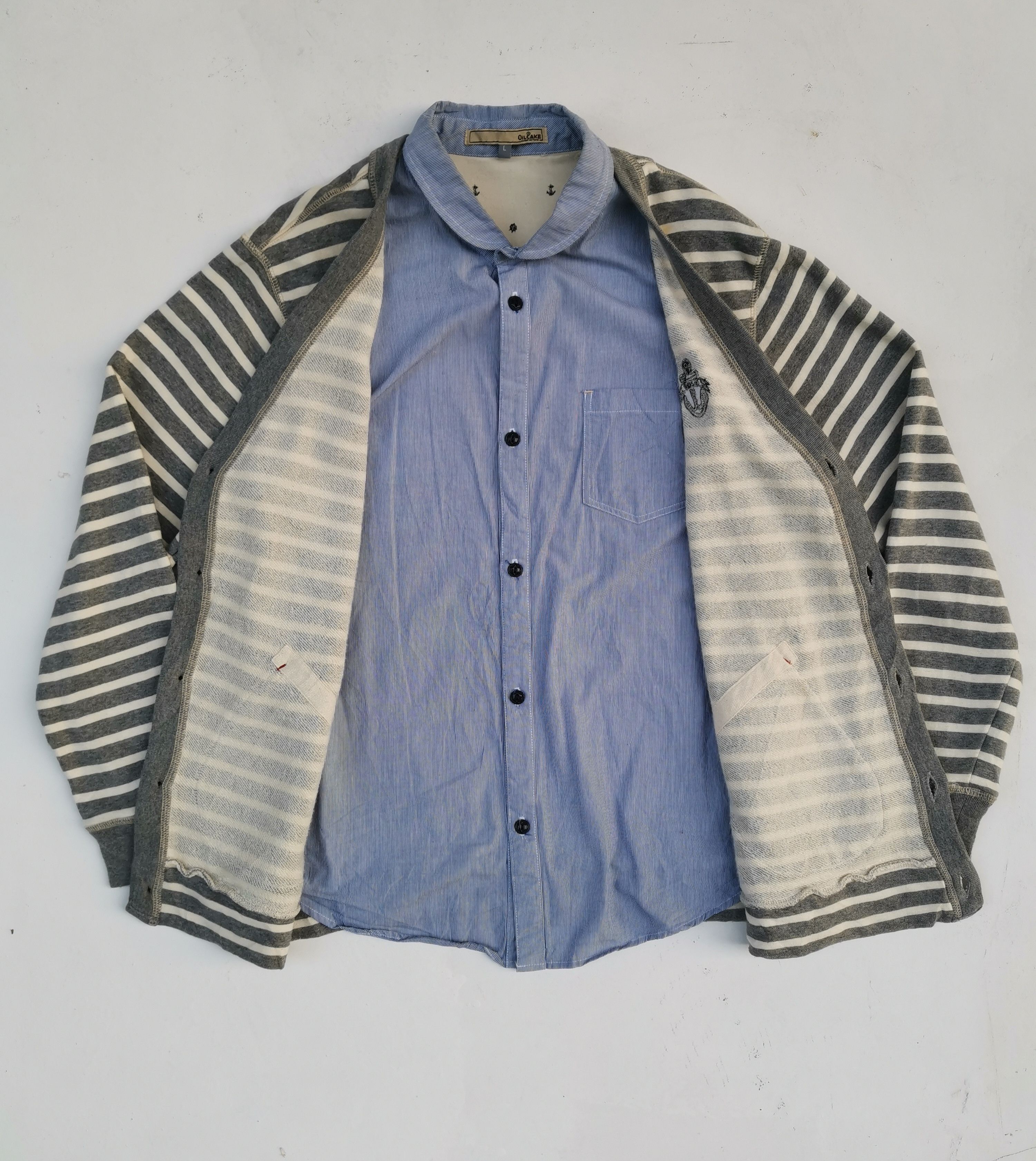Other Vintage Oil Cake Striped Cardigan Size US L / EU 52-54 / 3 - 5 Thumbnail