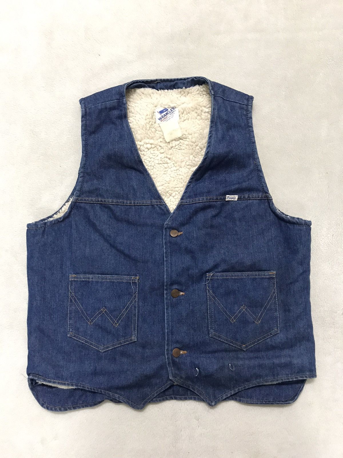Vintage × Wrangler Vintage 70s Wrangler Vest with Wool Leathers Size L Size US L / EU 52-54 / 3 - 1 Thumbnail