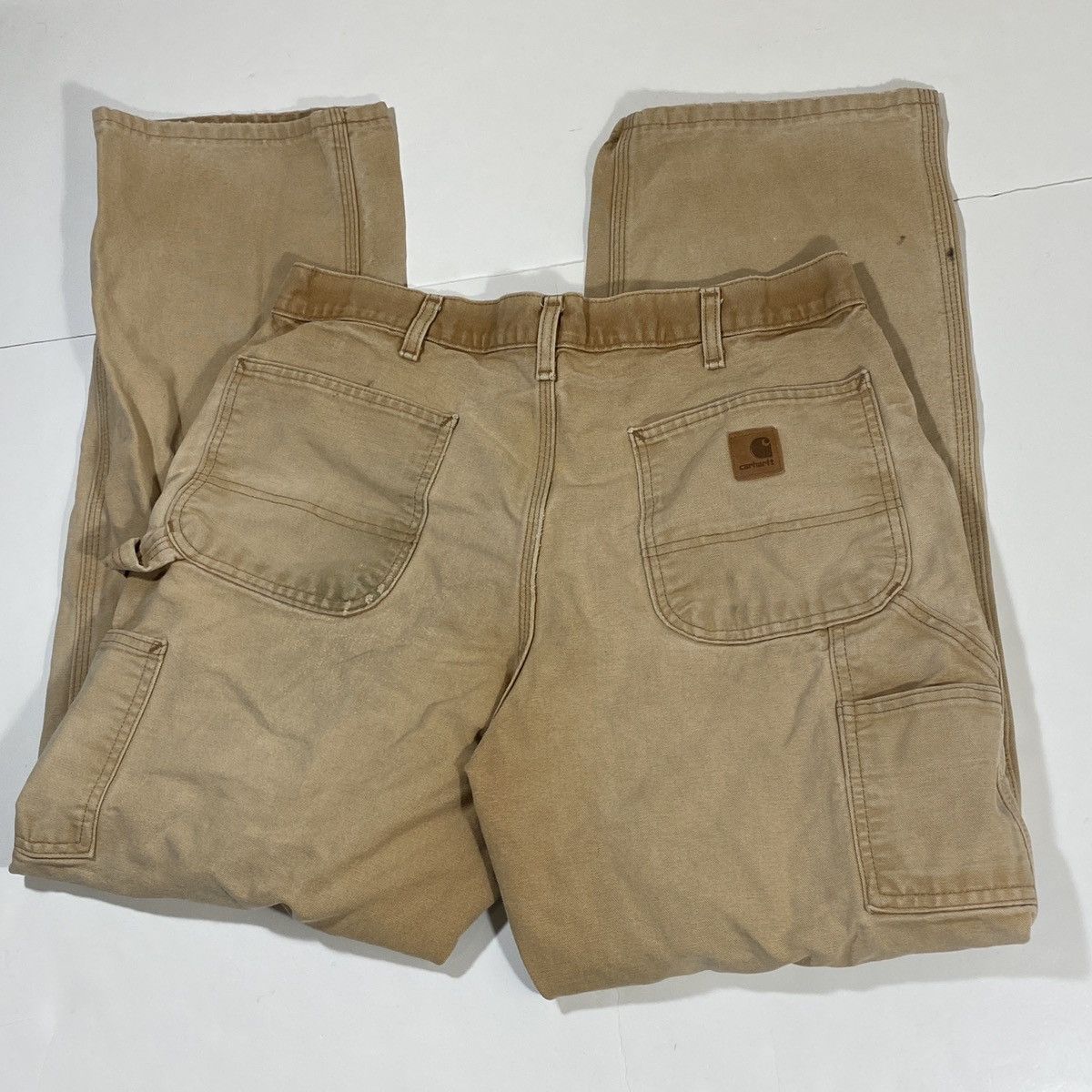 Carhartt × Vintage Vintage Distressed Carhartt Carpenter Pants Tan Size US 36 / EU 52 - 1 Thumbnail