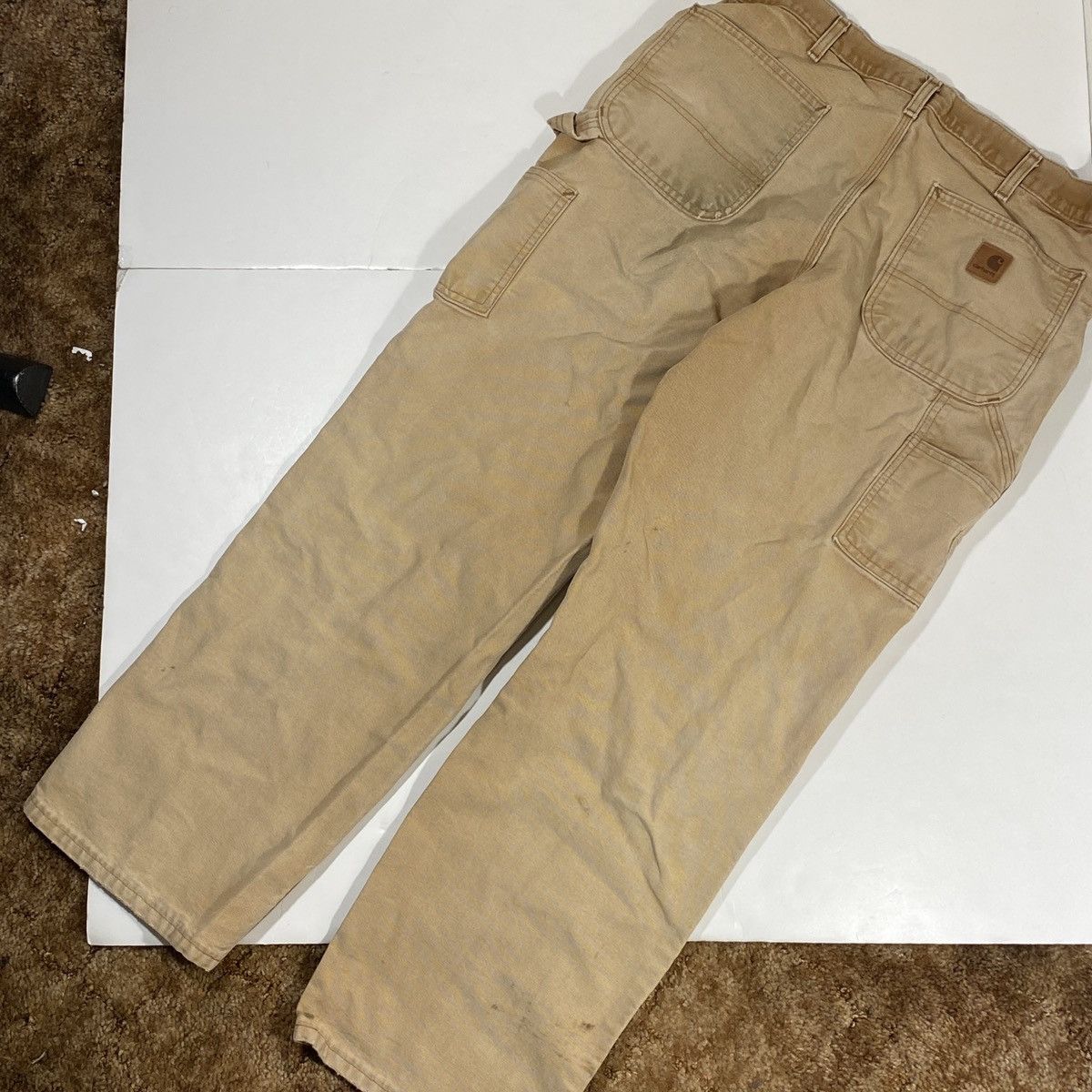 Carhartt × Vintage Vintage Distressed Carhartt Carpenter Pants Tan Size US 36 / EU 52 - 2 Thumbnail